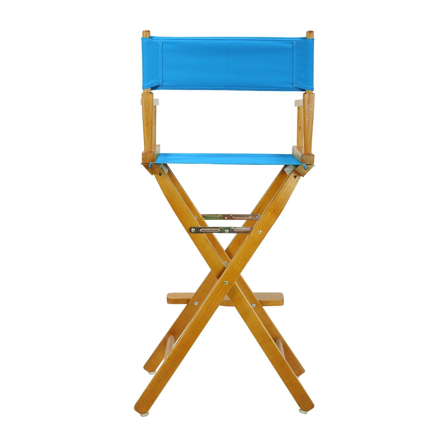 Casual Home 30" Director's Chair Honey Oak Frame-Turquoise Canvas