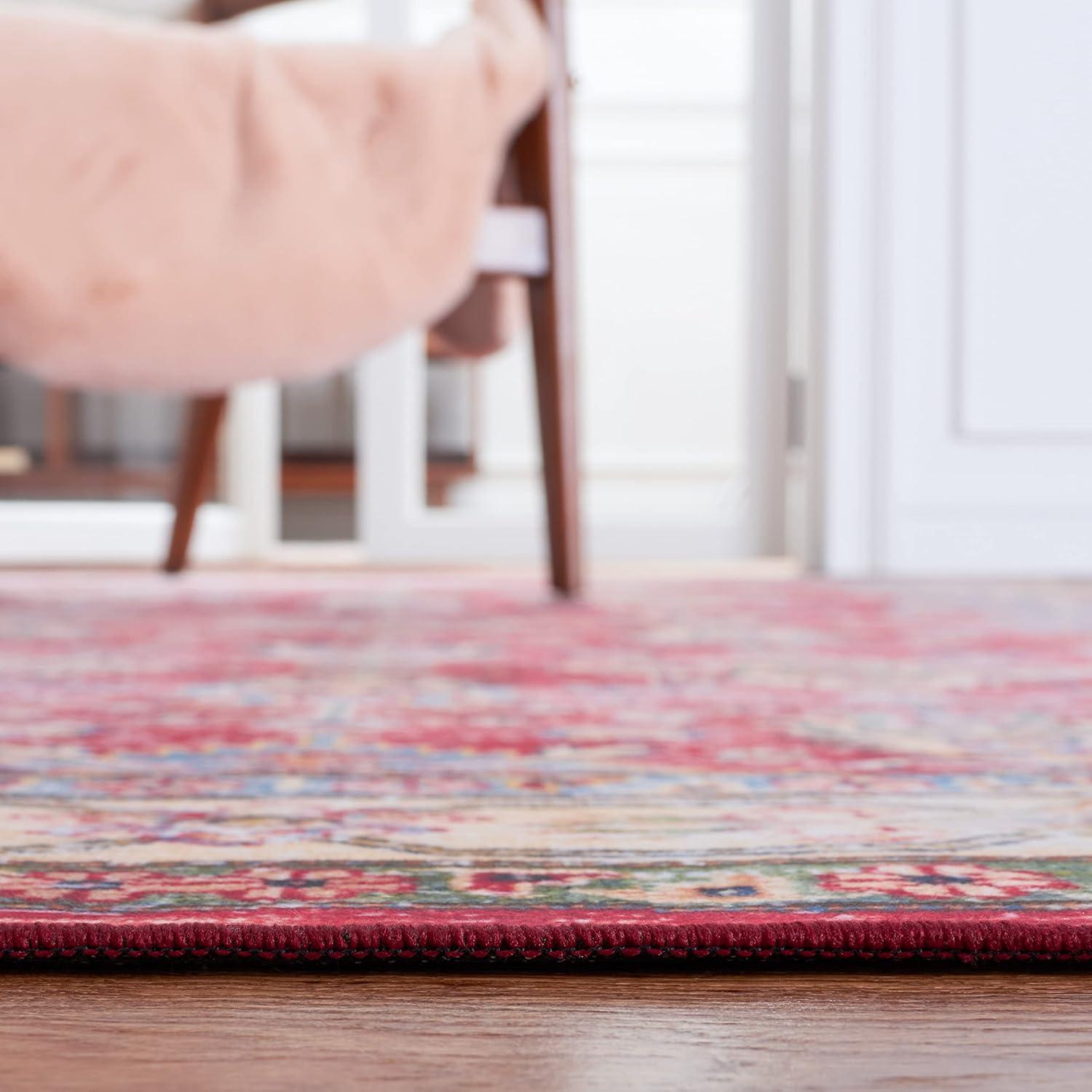 Tucson Vintage Persian TSN196 Power Loomed Machine Washable Skid-Resistant Indoor Area Rug - Rust/Beige - 9'x12' - Safavieh