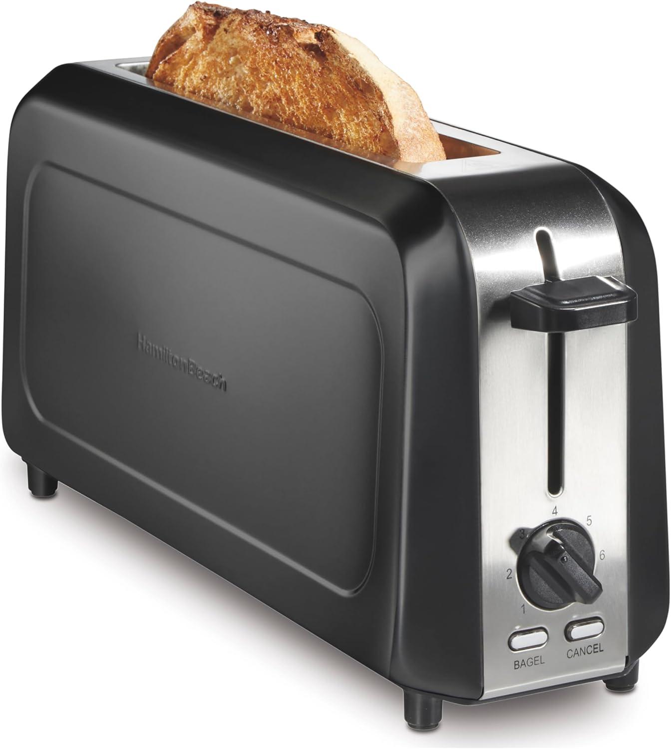 Hamilton Beach Long-Slot Toaster, 2 Slice Capacity, Slim Design, Black, 22989