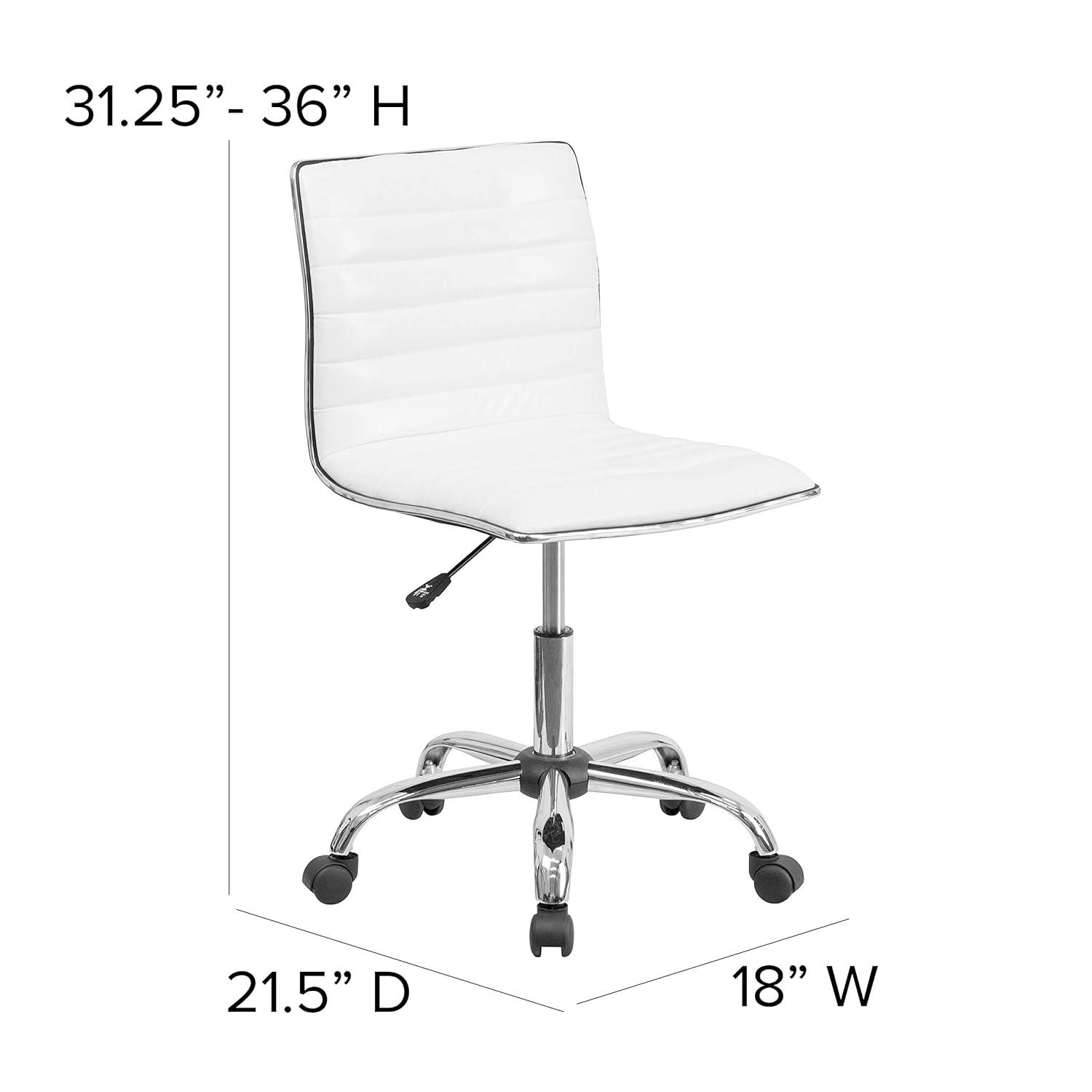 Flash Furniture Low Back Designer Armless Ribbed Swivel Task Office Chair