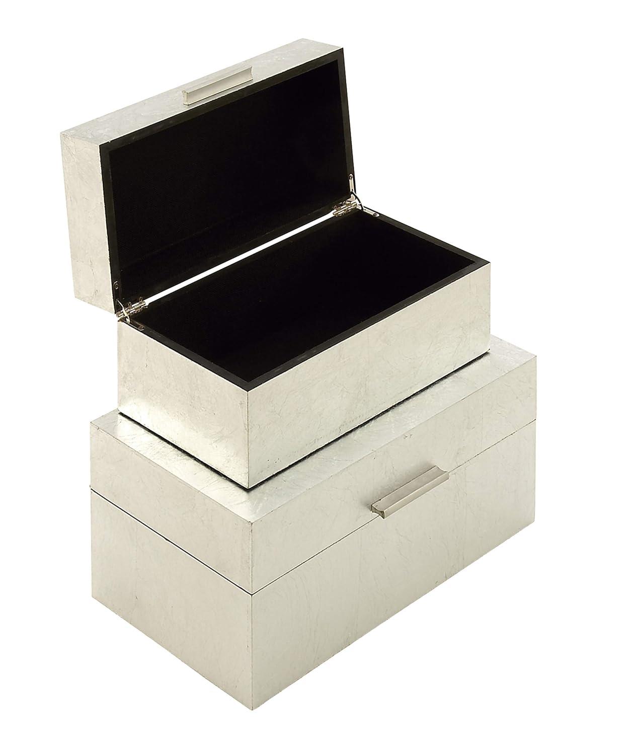 CosmoLiving by Cosmopolitan Wooden Decorative Box with Textured Foiled Exterior Set