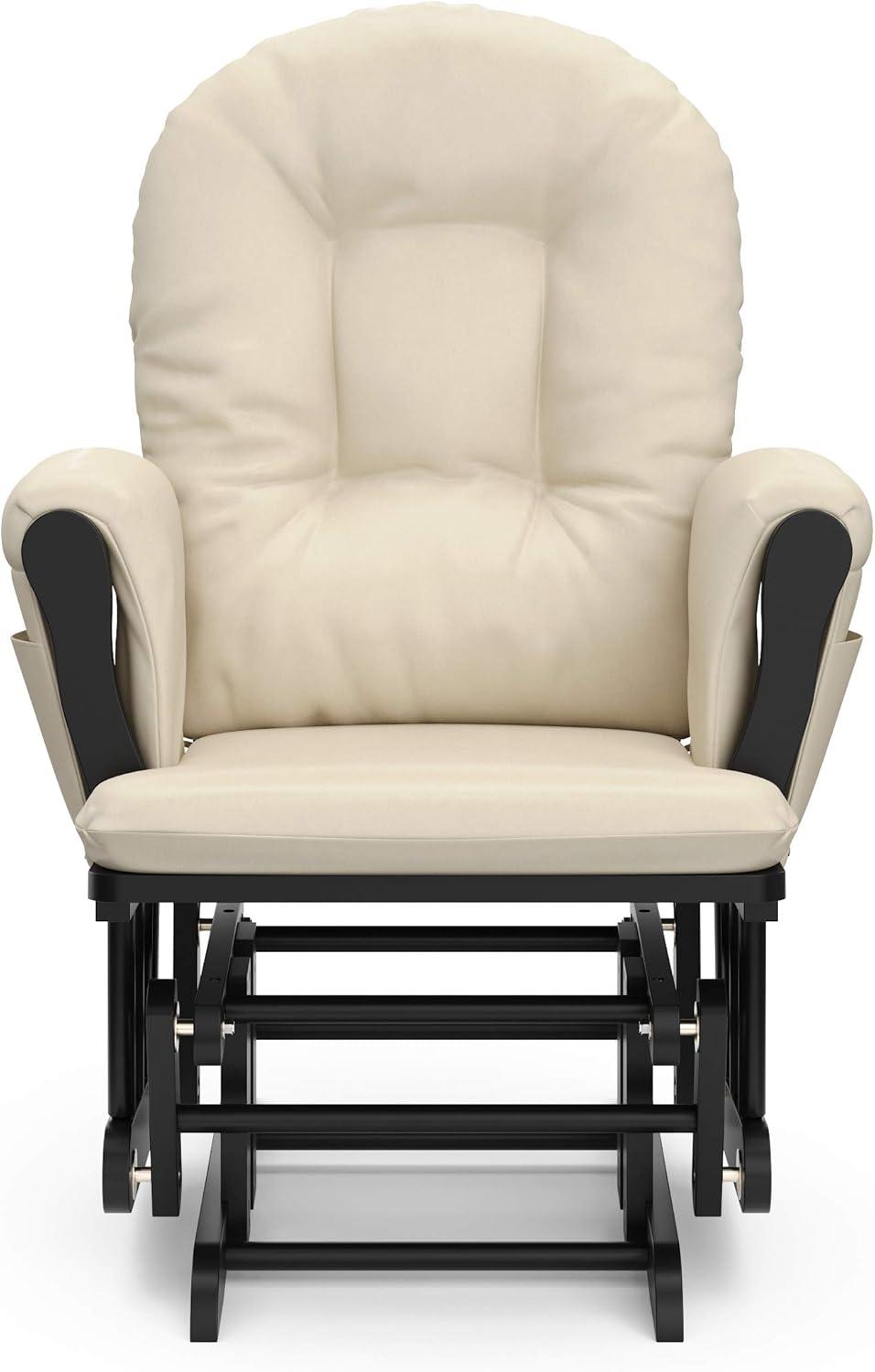 Storkcraft Hoop Infant Nursery Glider and Ottoman, Black with Beige