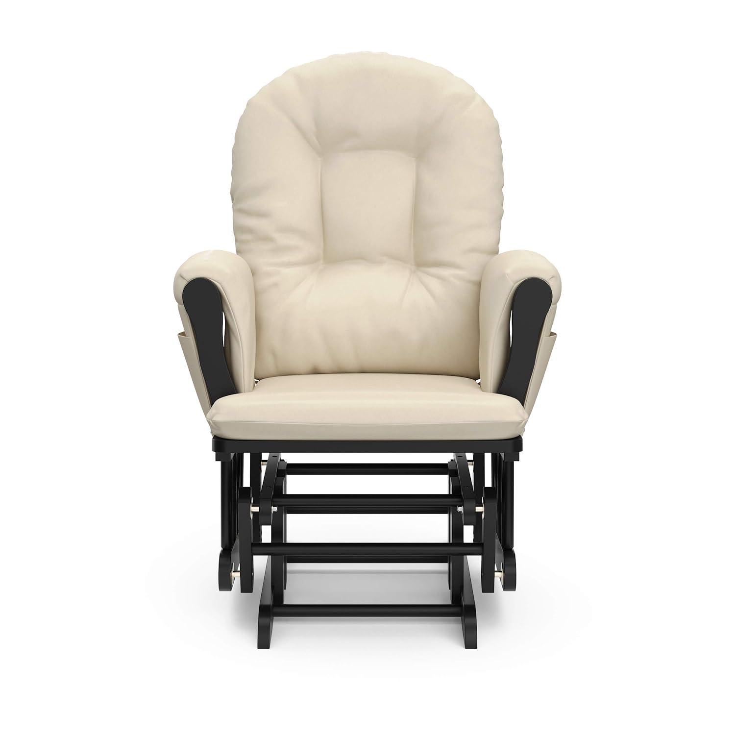 Storkcraft Hoop Infant Nursery Glider and Ottoman, Black with Beige