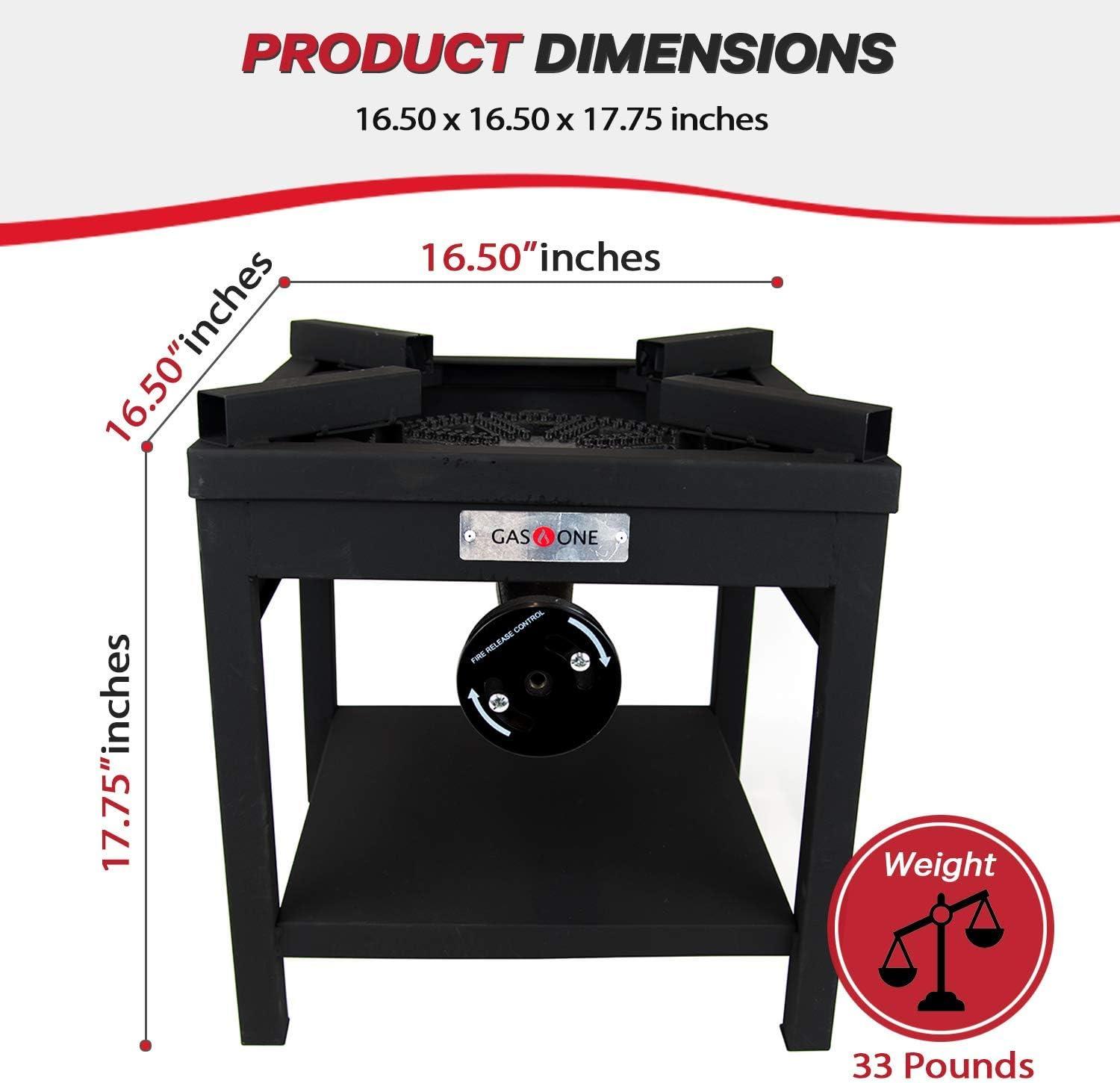 Black Steel Single Burner Gas Outdoor Cooker