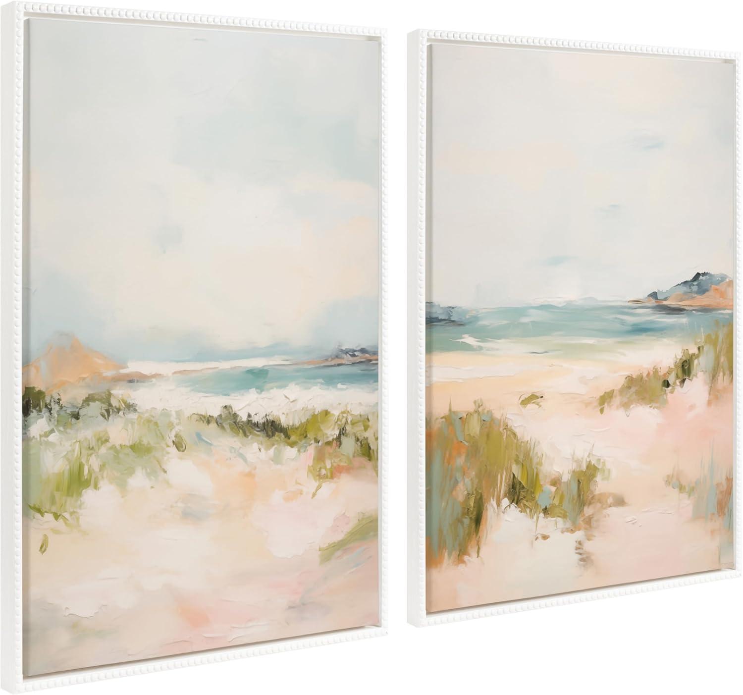 Kate & Laurel All Things Decor (Set of 2) 23"x33" Sylvie Beaded Tranquil III and V Framed Arts by Amy Lighthall White