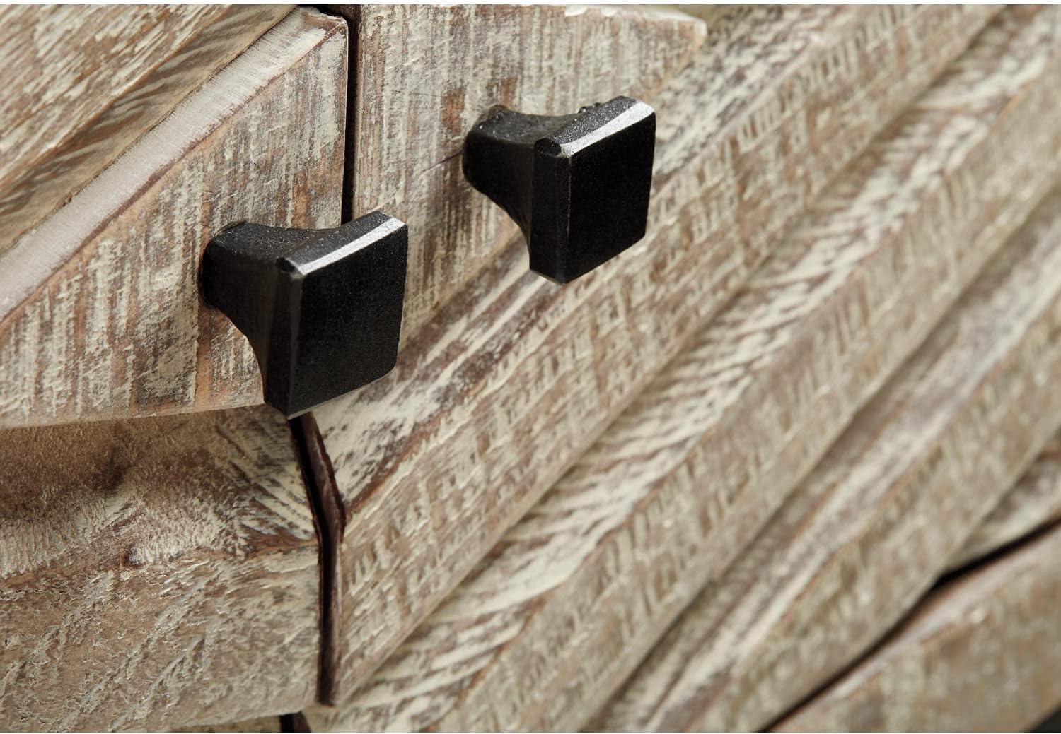 Roanley Sofa/Console Table Distressed Brown - Signature Design by Ashley: 4-Door Couch Table with Storage