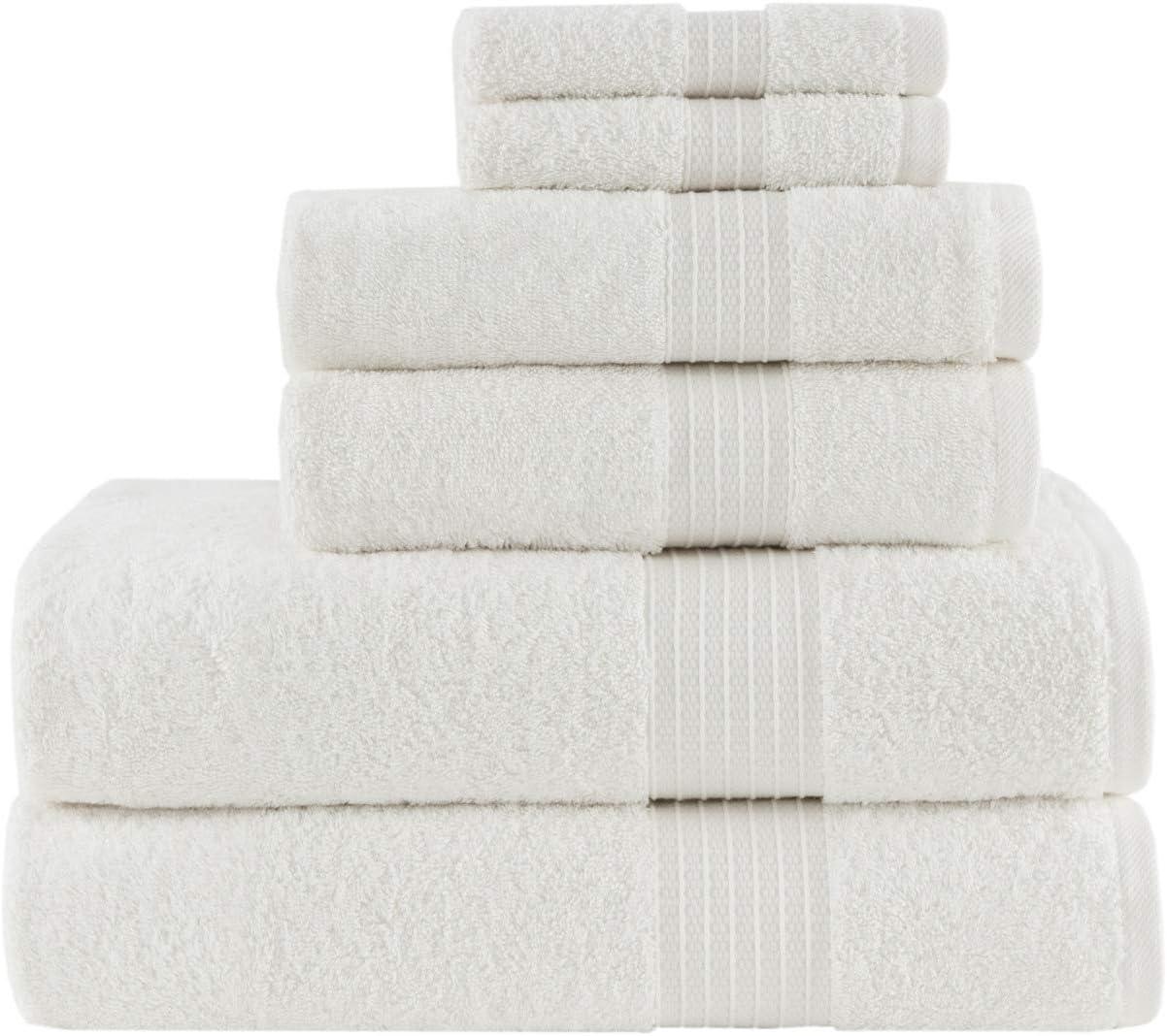 Madison Park 6 Piece 100% Organic Cotton Bath Towels Multi-Size Set