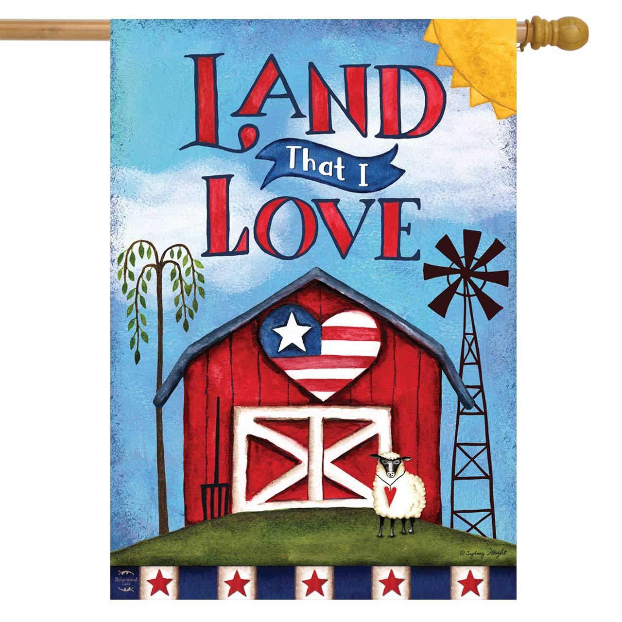 Americana Welcome House Flag Primitive Patriotic 28" x 40" Briarwood Lane