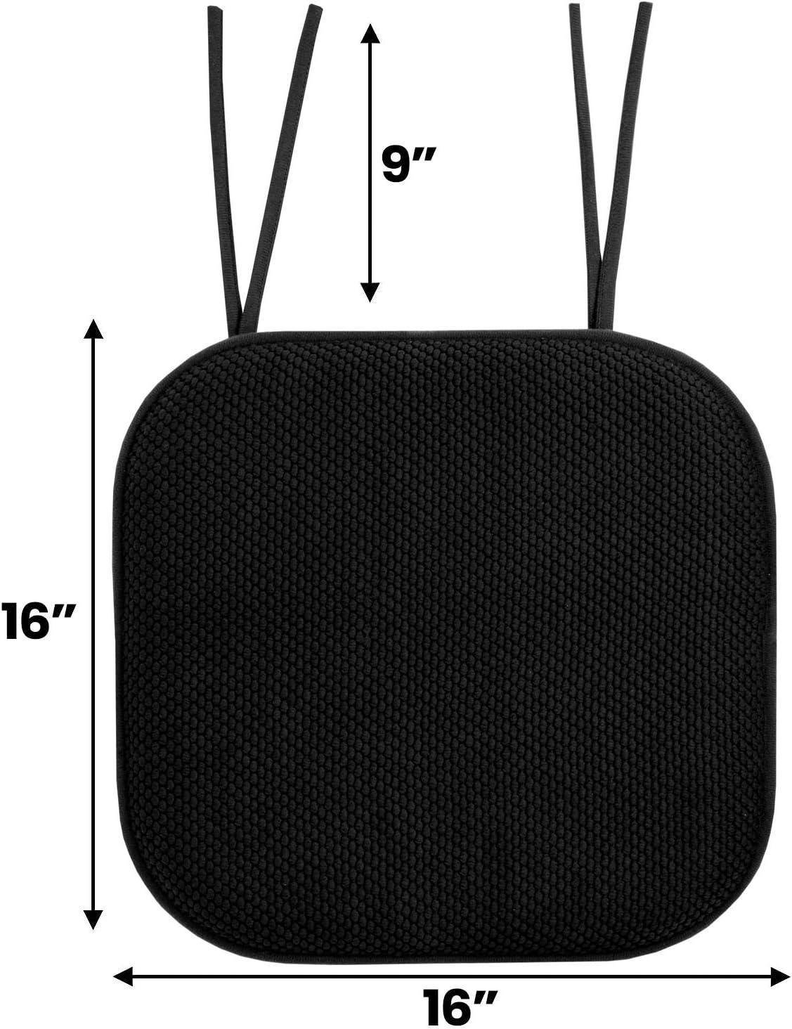 Memory Foam Honeycomb Non-Slip Back Chair Cushion Pad with Ties 2, 4, 6 or 12 Pack