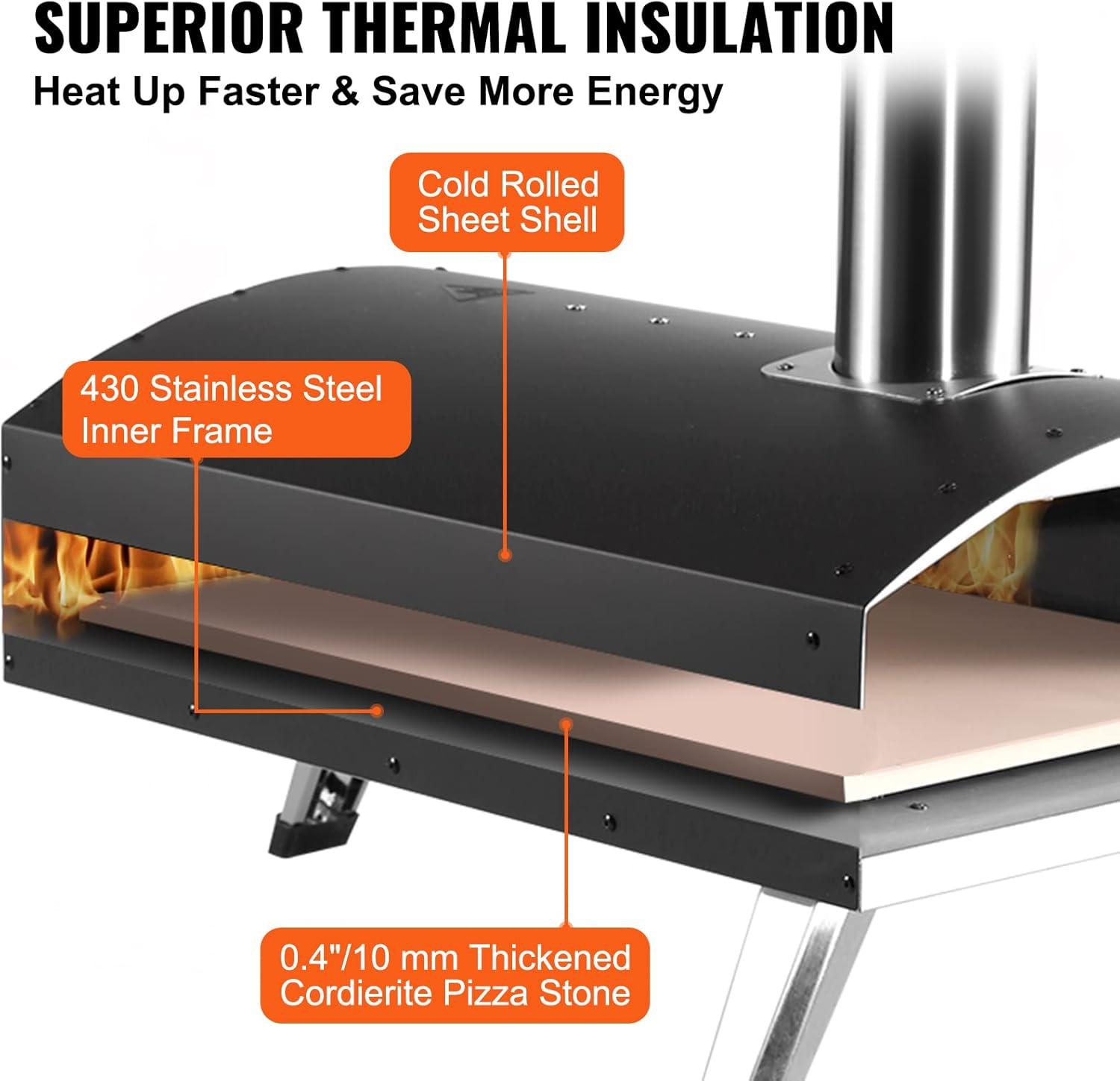 VEVOR VEVOR Stainless Steel Wood Burning Pizza Oven