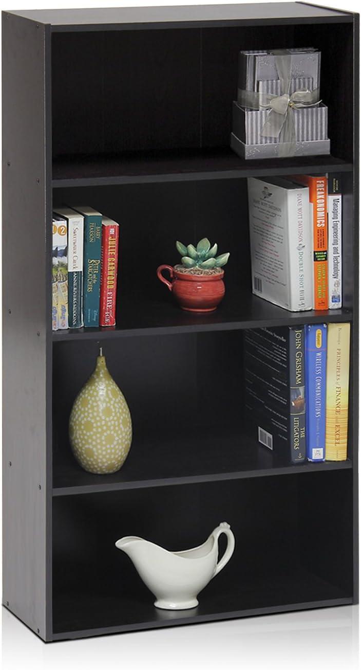 Furinno 4-Cube Open Shelf Bookcase Multi-functional Storage Display Cabinet,Espresso