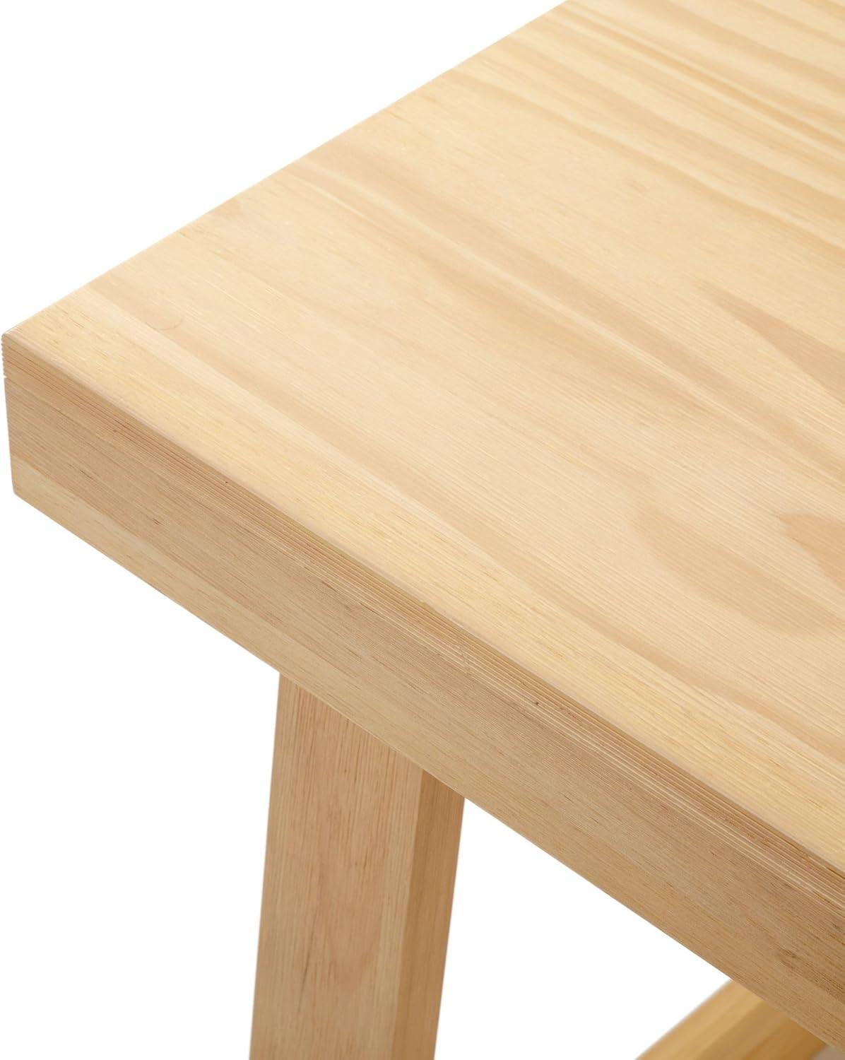 Blonde Wood Rectangular Side Table for Small Spaces