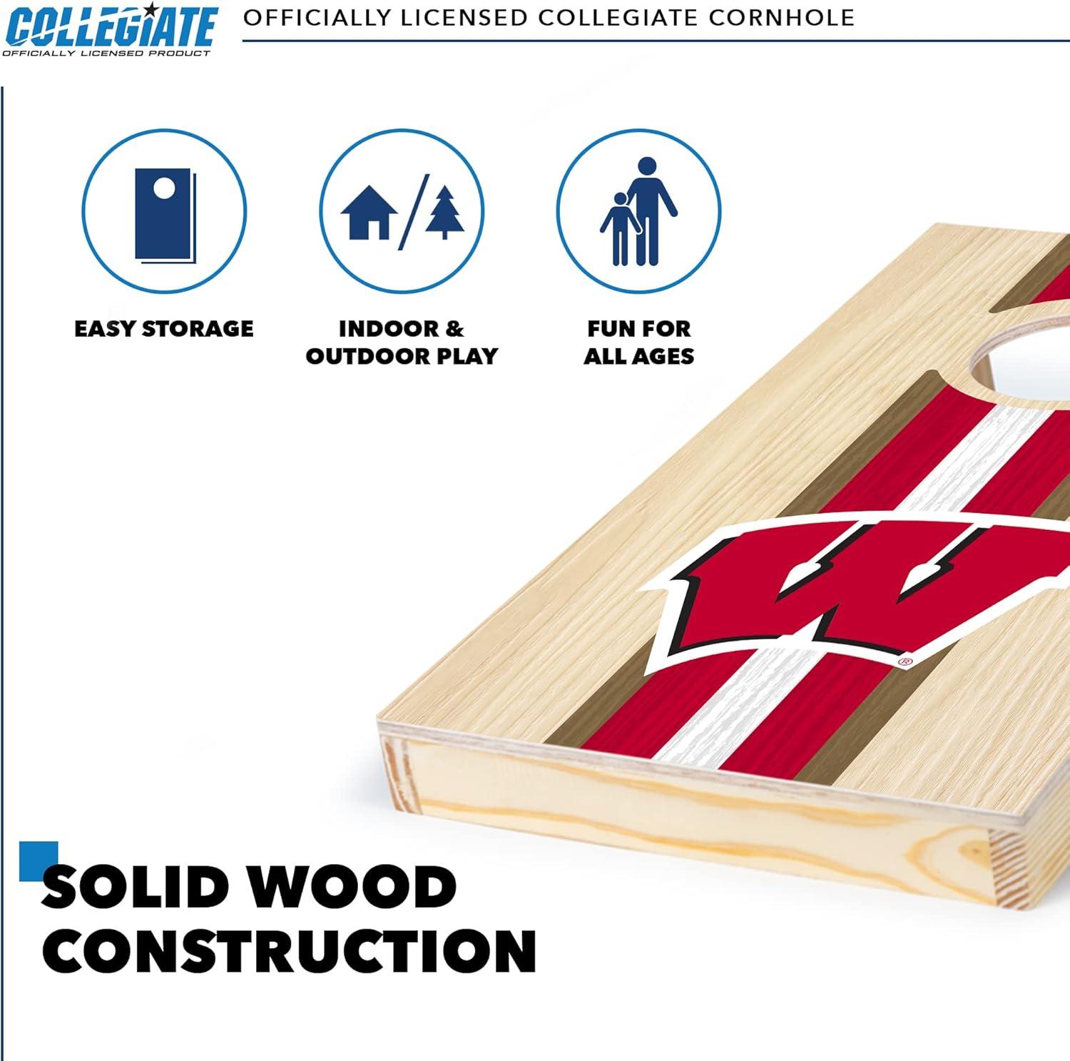 NCAA Wisconsin Badgers 1'x2' Wood Cornhole Set