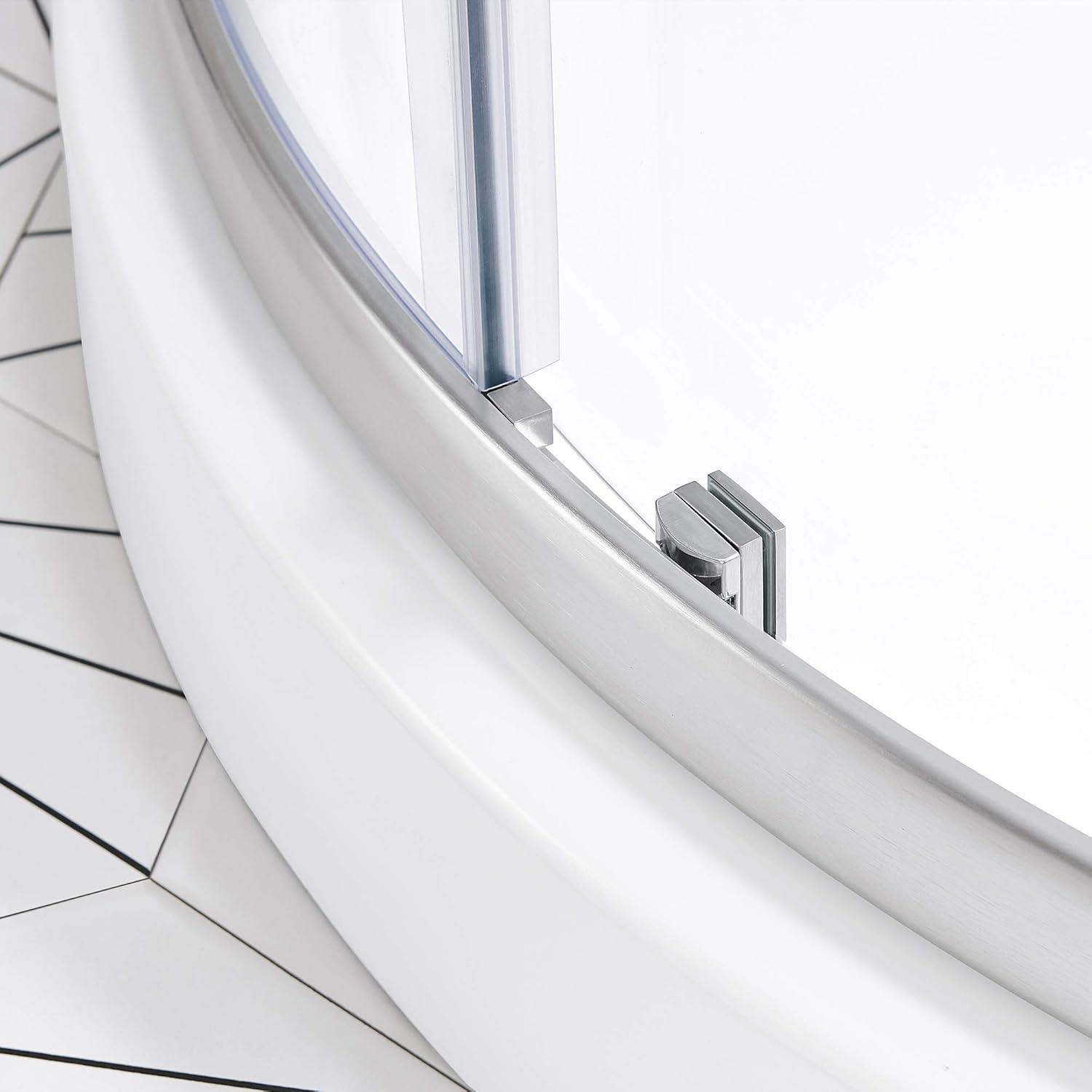 OVE Decors Breeze 33 in. Framed Round Shower Kit w/ Clear Glass, Base, Wall