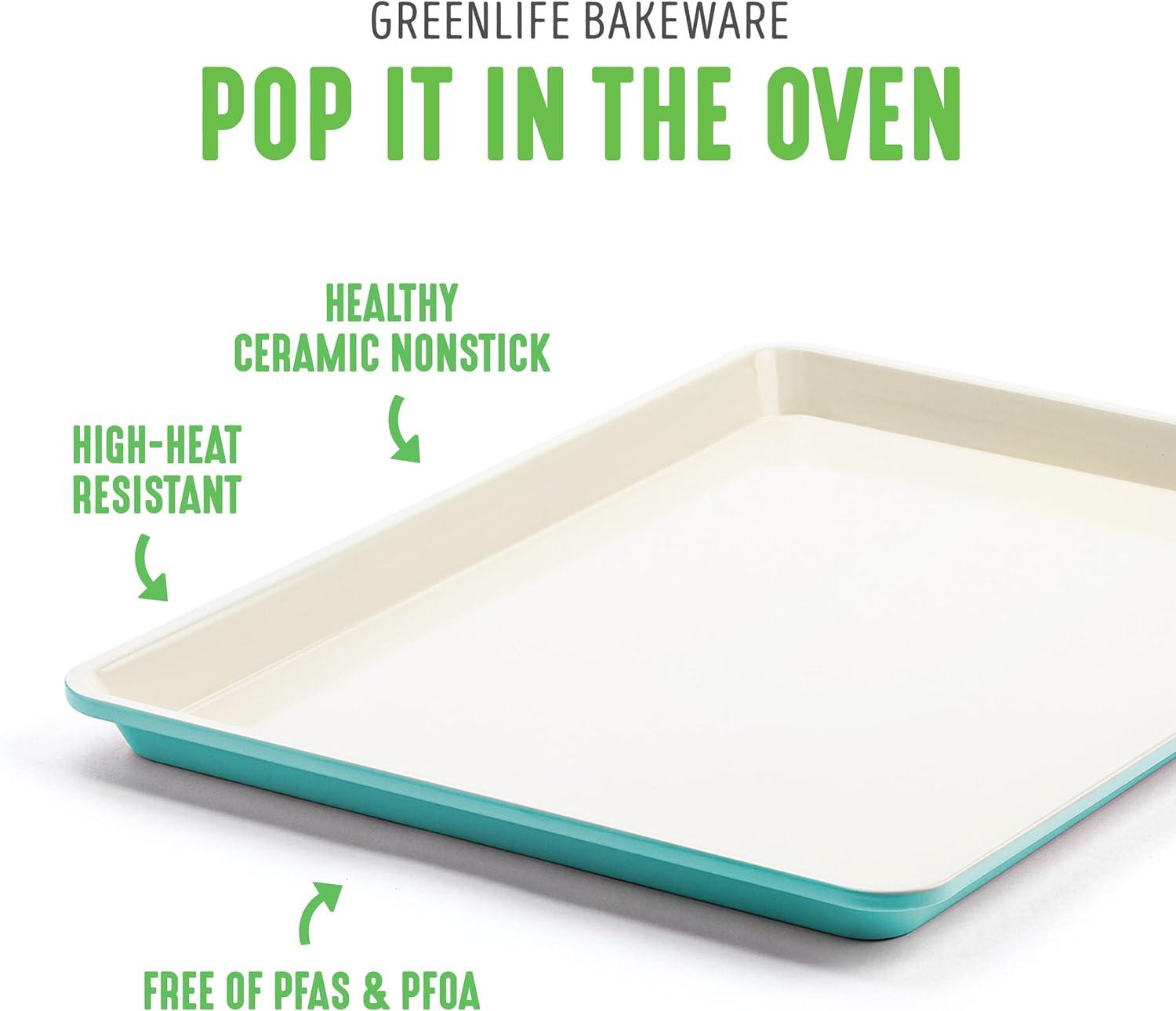 Turquoise Ceramic Nonstick 18.5" x 13.5" Cookie Sheet