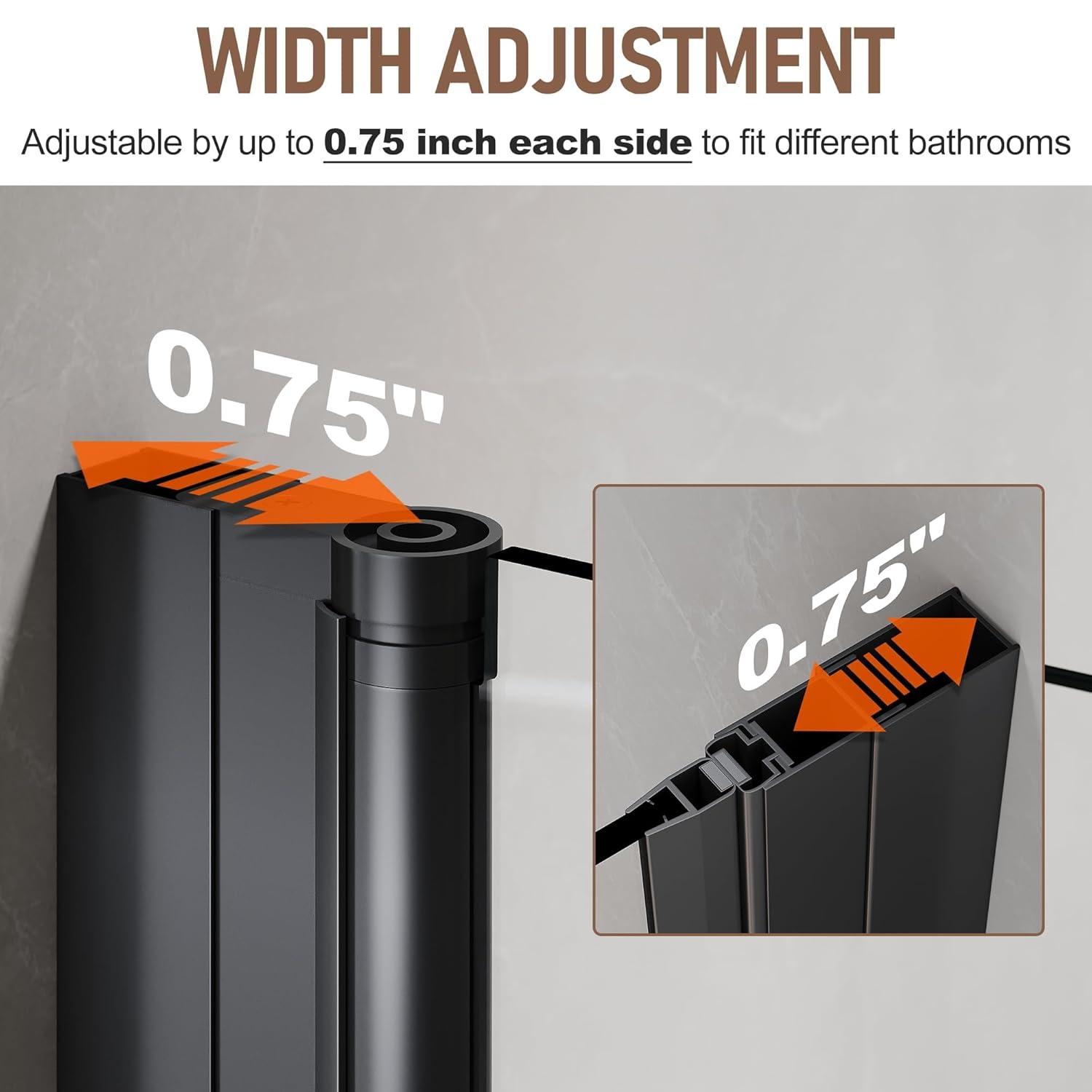 Sunny Shower Bifold Pivot Swing Frameless Shower Door in Black 34 in.W x 72 in.H