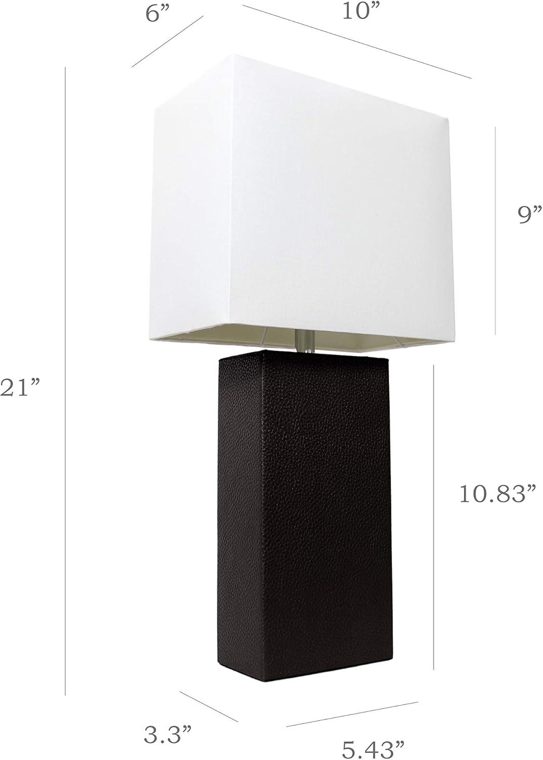 21" Monaco Avenue Modern Leather Table Lamp - Elegant Designs