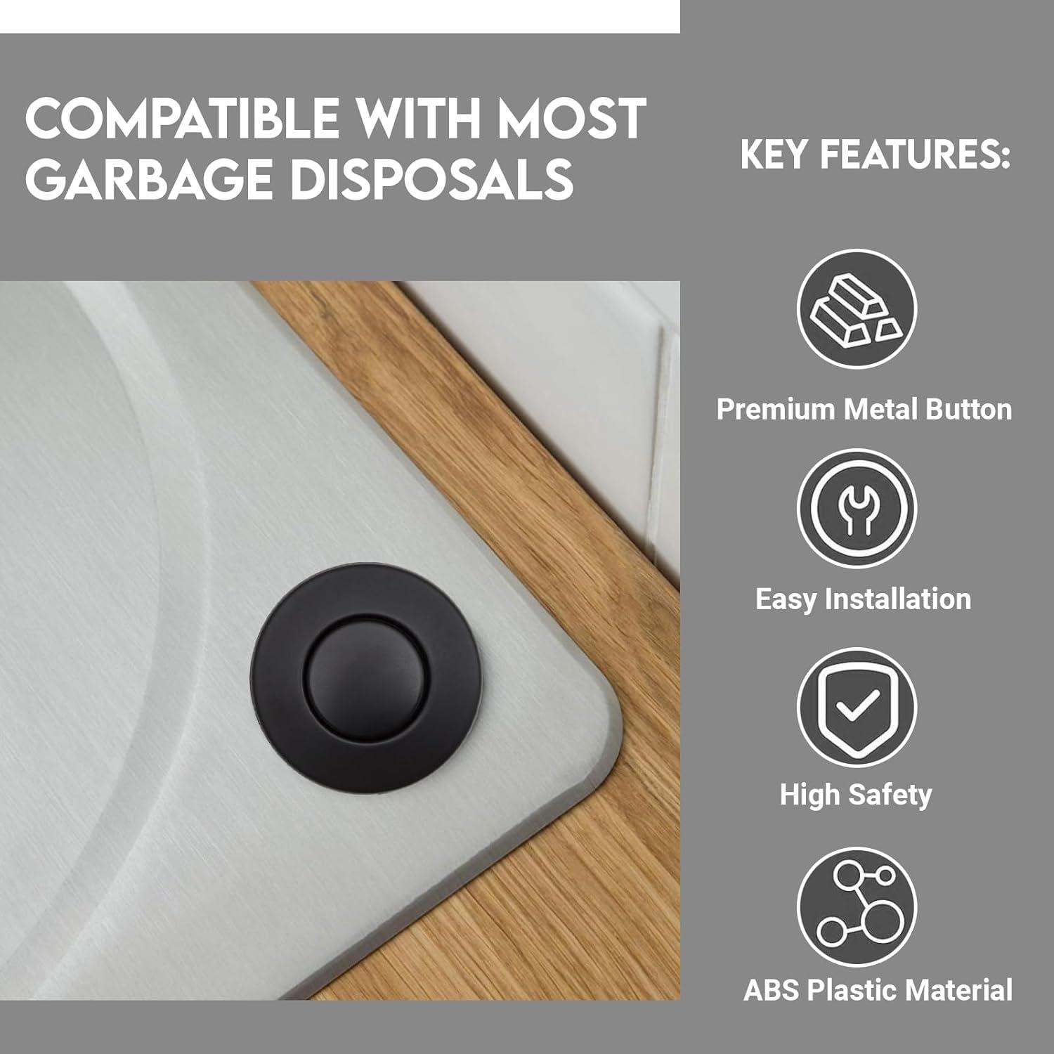 KRAUS Garbage Disposal Air Switch Kit with Push Button, AC Adapter, Power Cord, and Air Tube Included