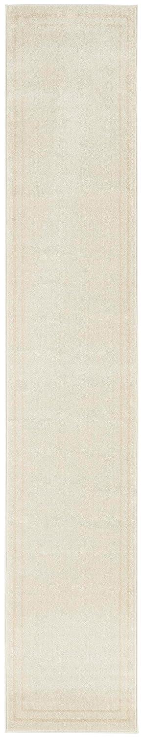 Nourison Essentials 2' x 6' Ivory Gold Contemporary Bordered Indoor/Outdoor Area Rug