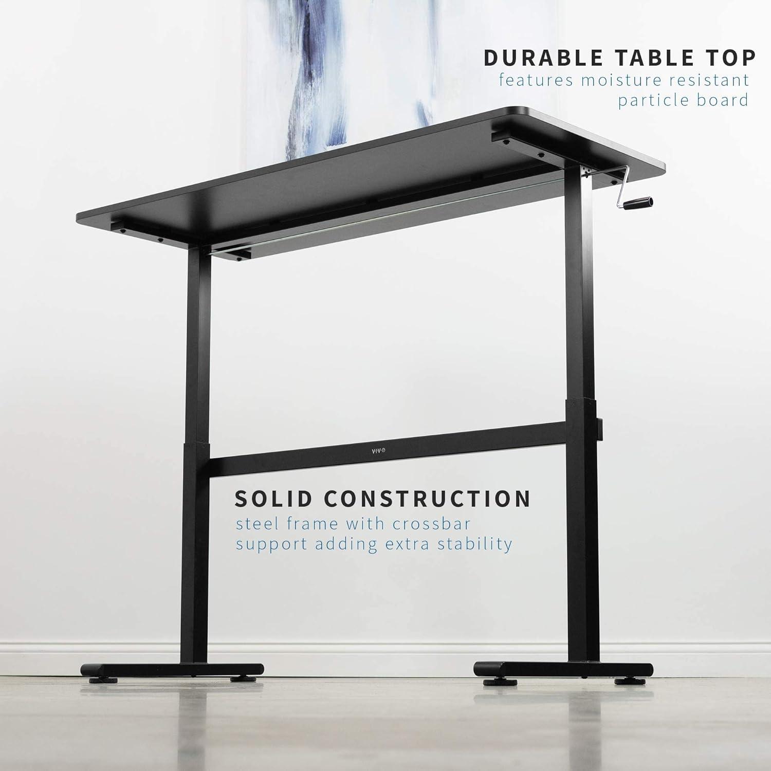 Modern Alloy Steel 55" Black Adjustable Standing Desk