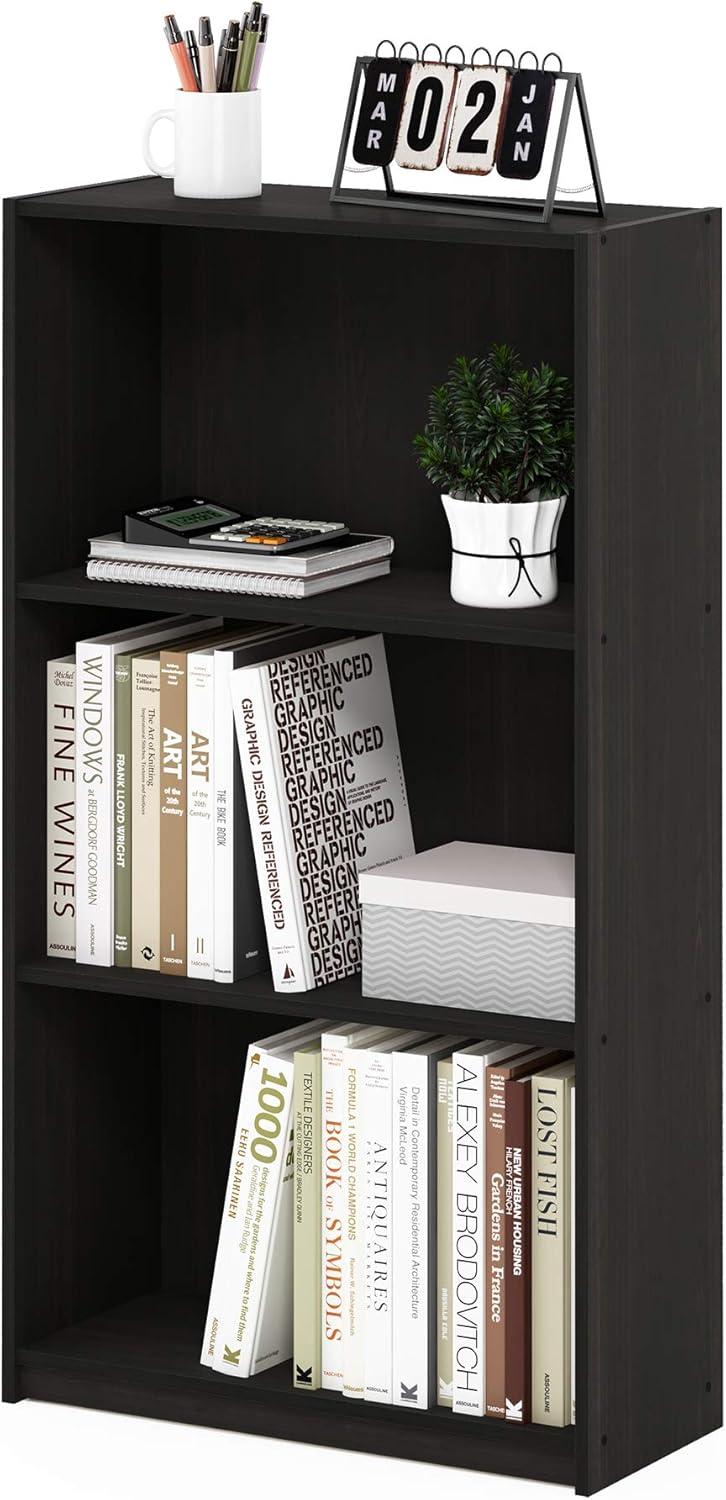 Furinno Easy Assembly 3 Cube Decorative Bookshelf Storage Display Cabinet 3-Tier Multi-functional Open Shelf,Espresso