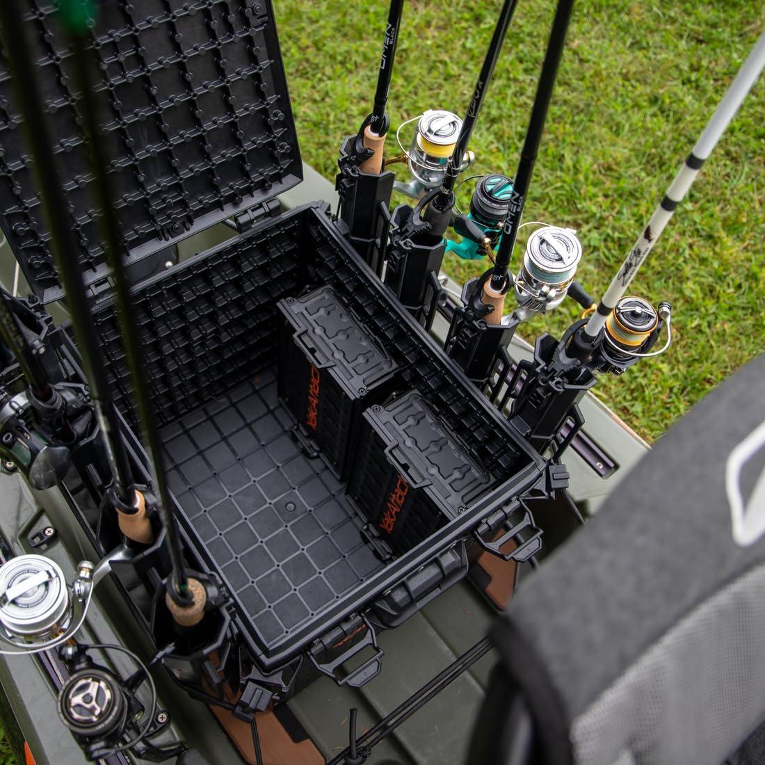 YakAttack TracPak Stackable Fishing Gear Storage Box, Black - Single Box (SSO-1003) | Kayak Fishing Accessories
