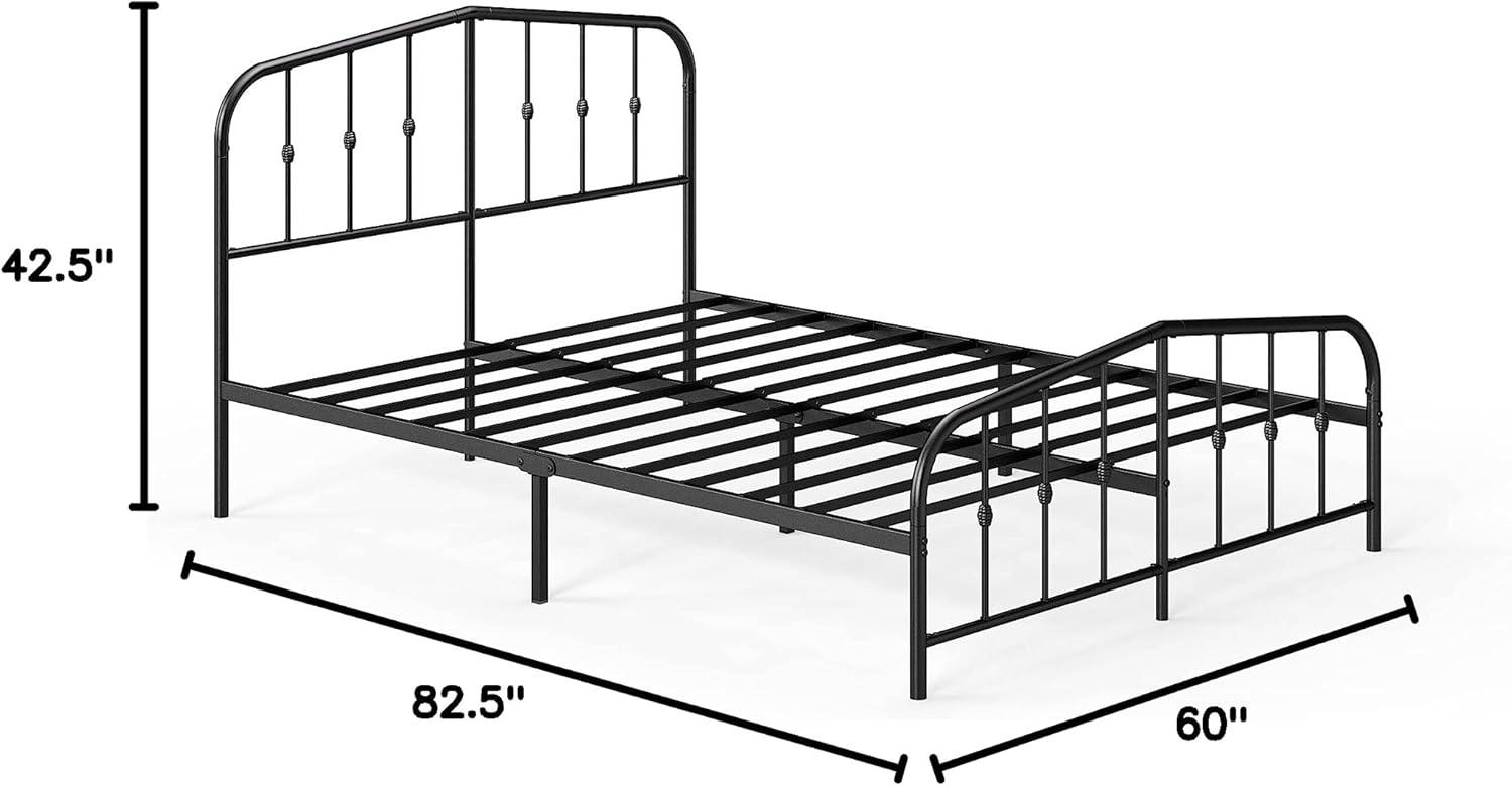 Zinus Queen Heidi Metal Platform Bed Frame White: Contemporary Style, Steel Construction, No Box Spring Needed, Max 700 lbs