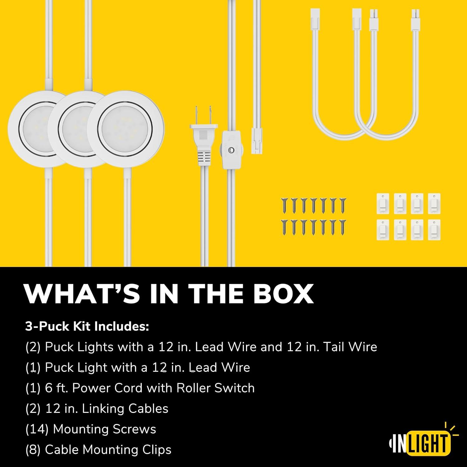 Inlight IN-0107-1 Inlight Swivel LED Puck Light with ETL List，Power Cord Not Included