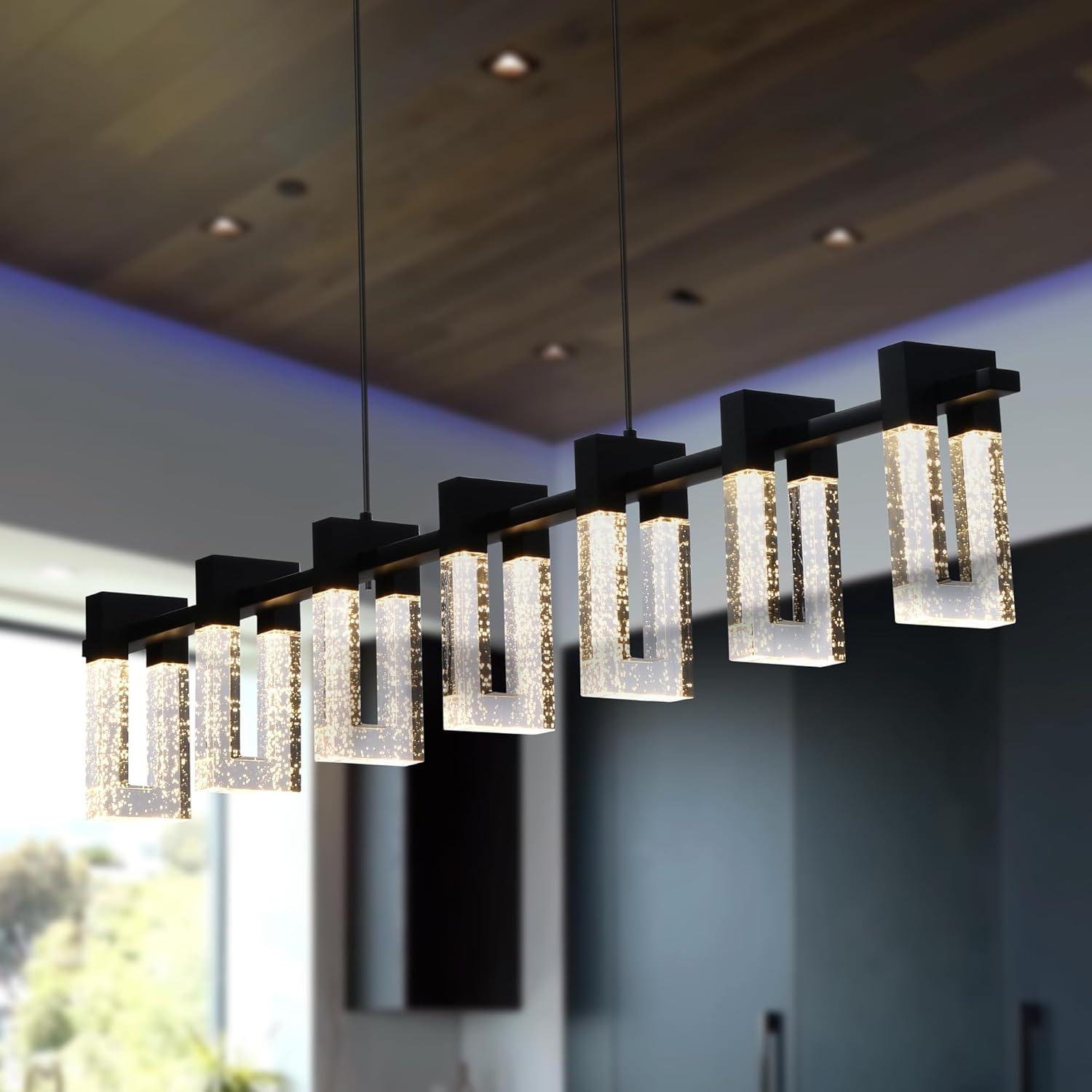 Sorrento 40-in 7-Light Height Adjustable ETL Certified Integrated LED Linear Chandelier