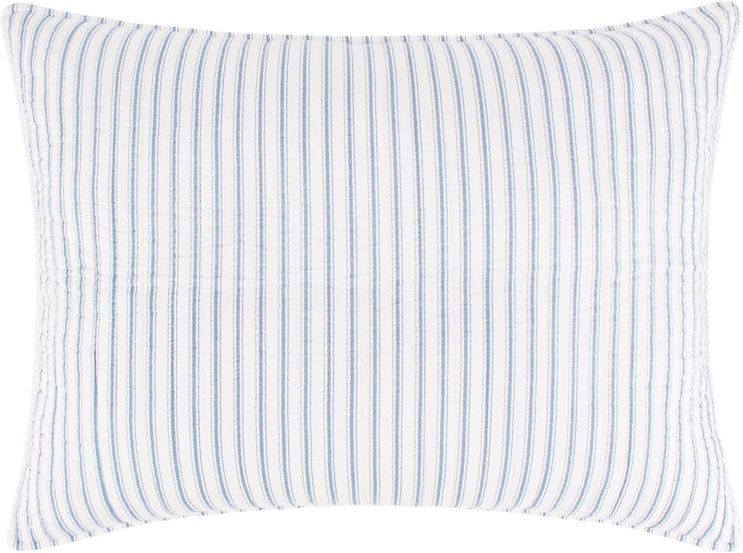 Tobago Stripe Blue Quilt Set - One Twin/Twin XL Quilt and One Standard Sham - Levtex Home