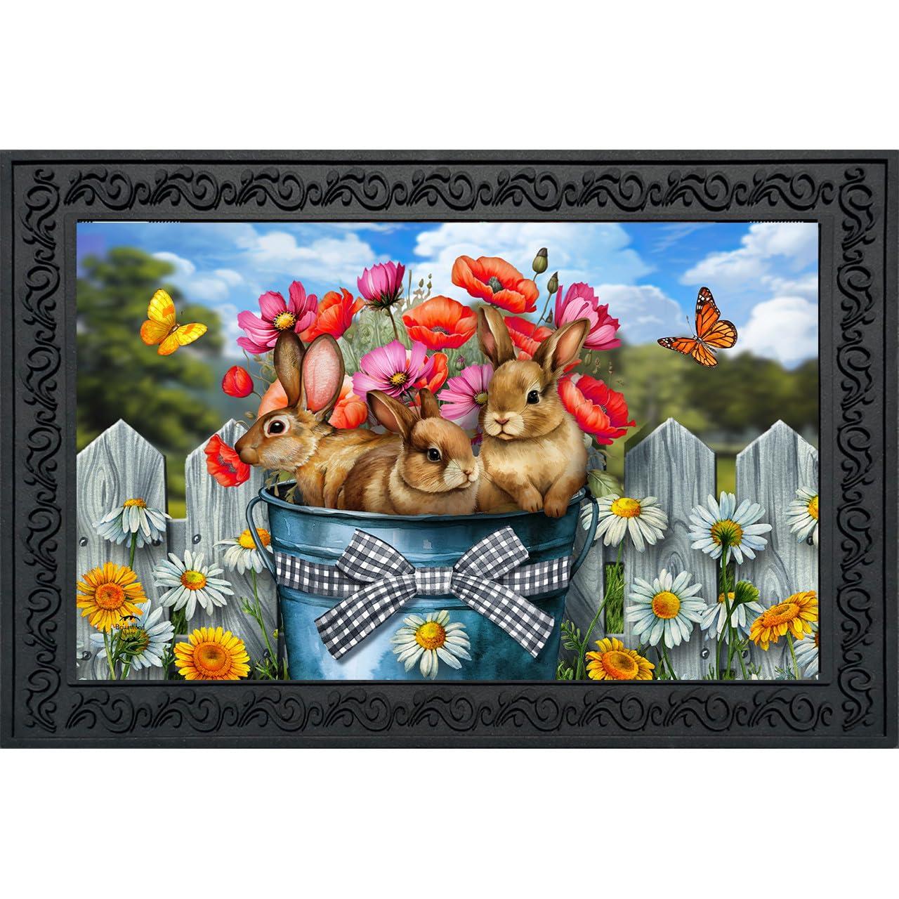 Briarwood Lane Spring Doormat 30x18 Indoor Outdoor Ladybugs and Daisies For Spring Doormat