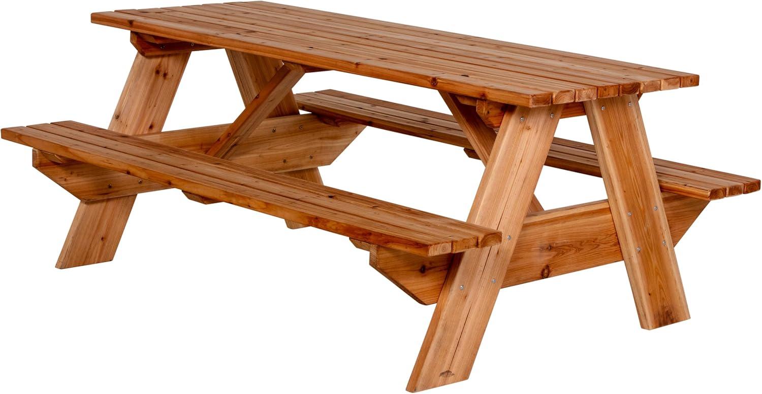 Rectangular Cedar Outdoor Picnic Table