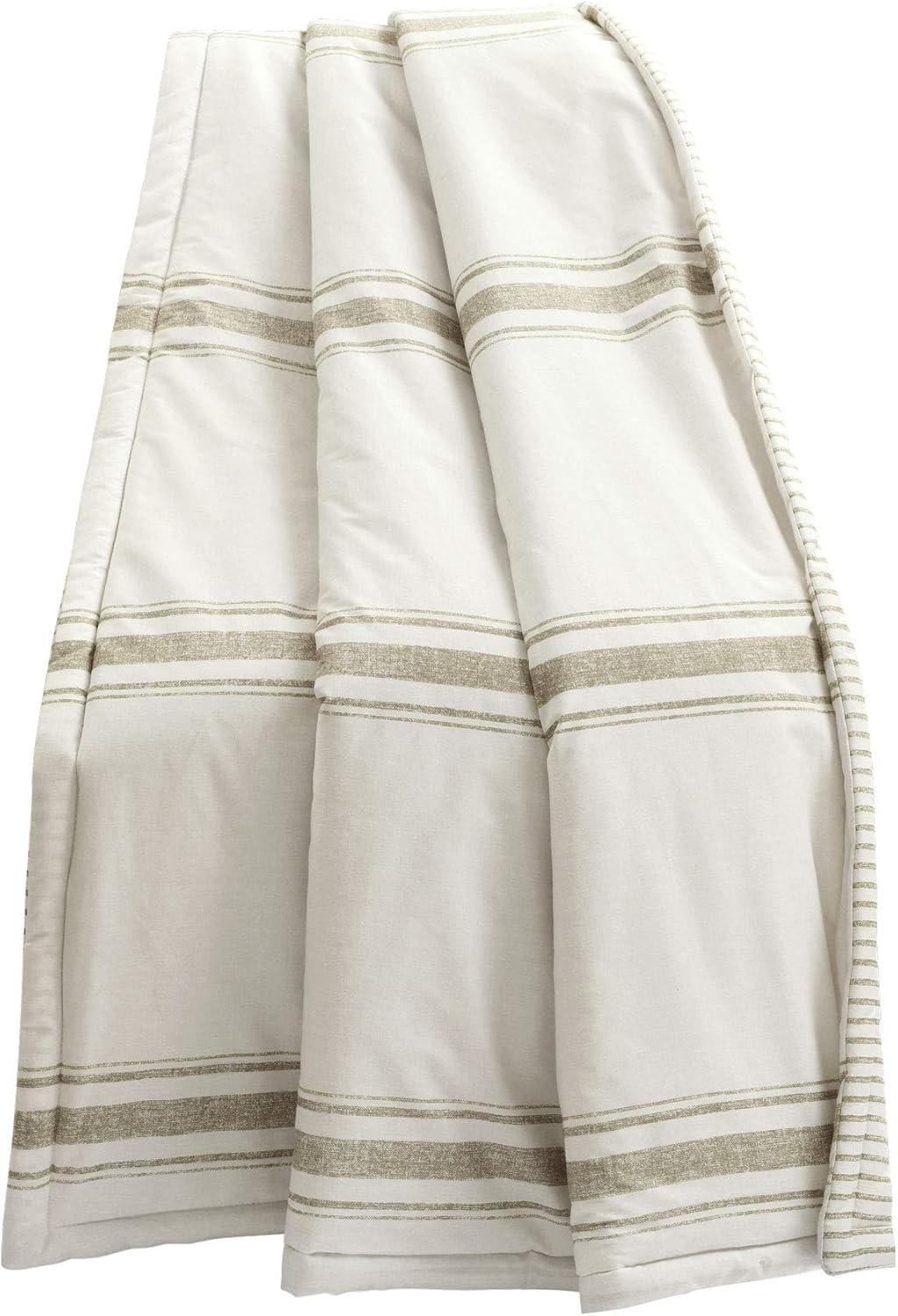 50"x60" Farmhouse Striped Throw Blanket Neutral - Lush Décor