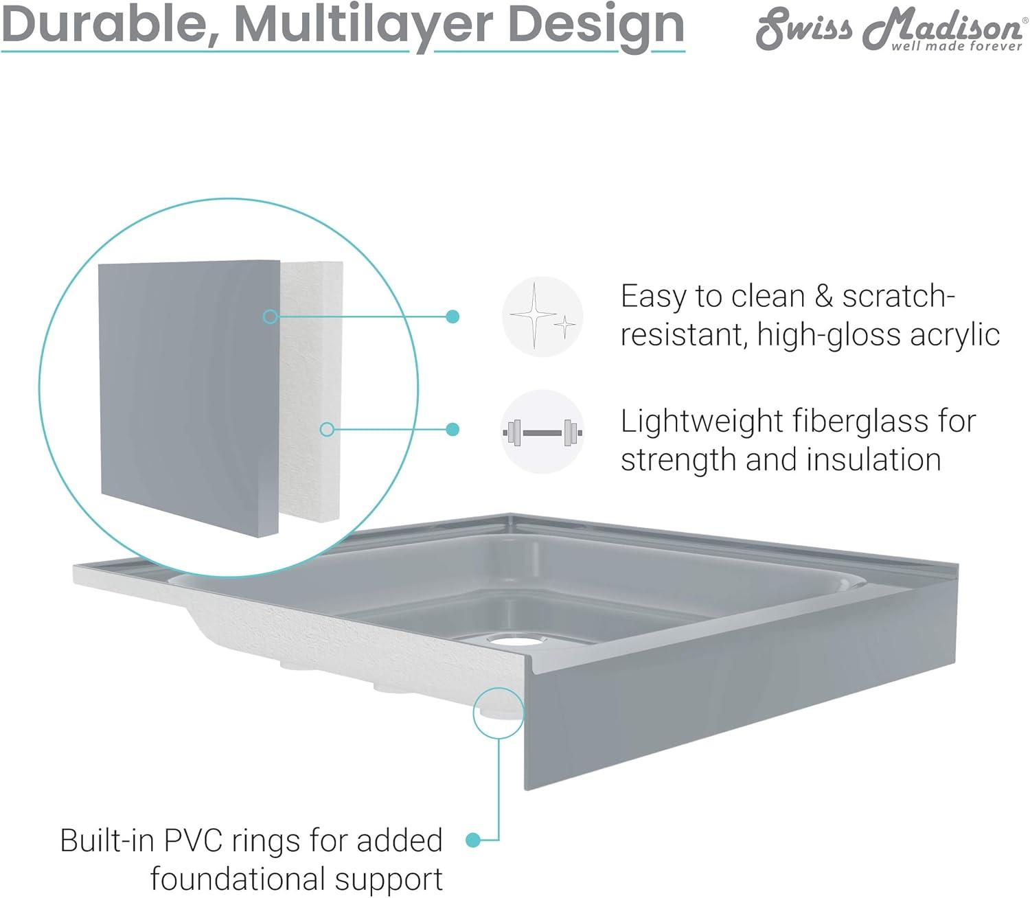 Voltaire 48" x 36" Single-Threshold, Shower Base