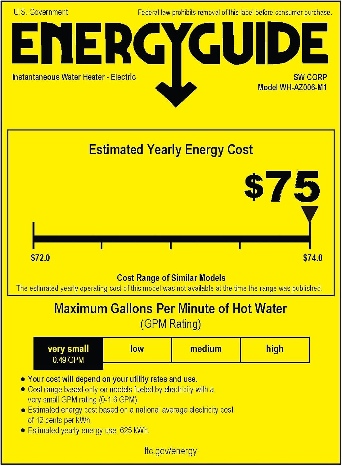Envo ANZZI 3.5 Kw Tankless Electric Water Heater - Single Point of Use