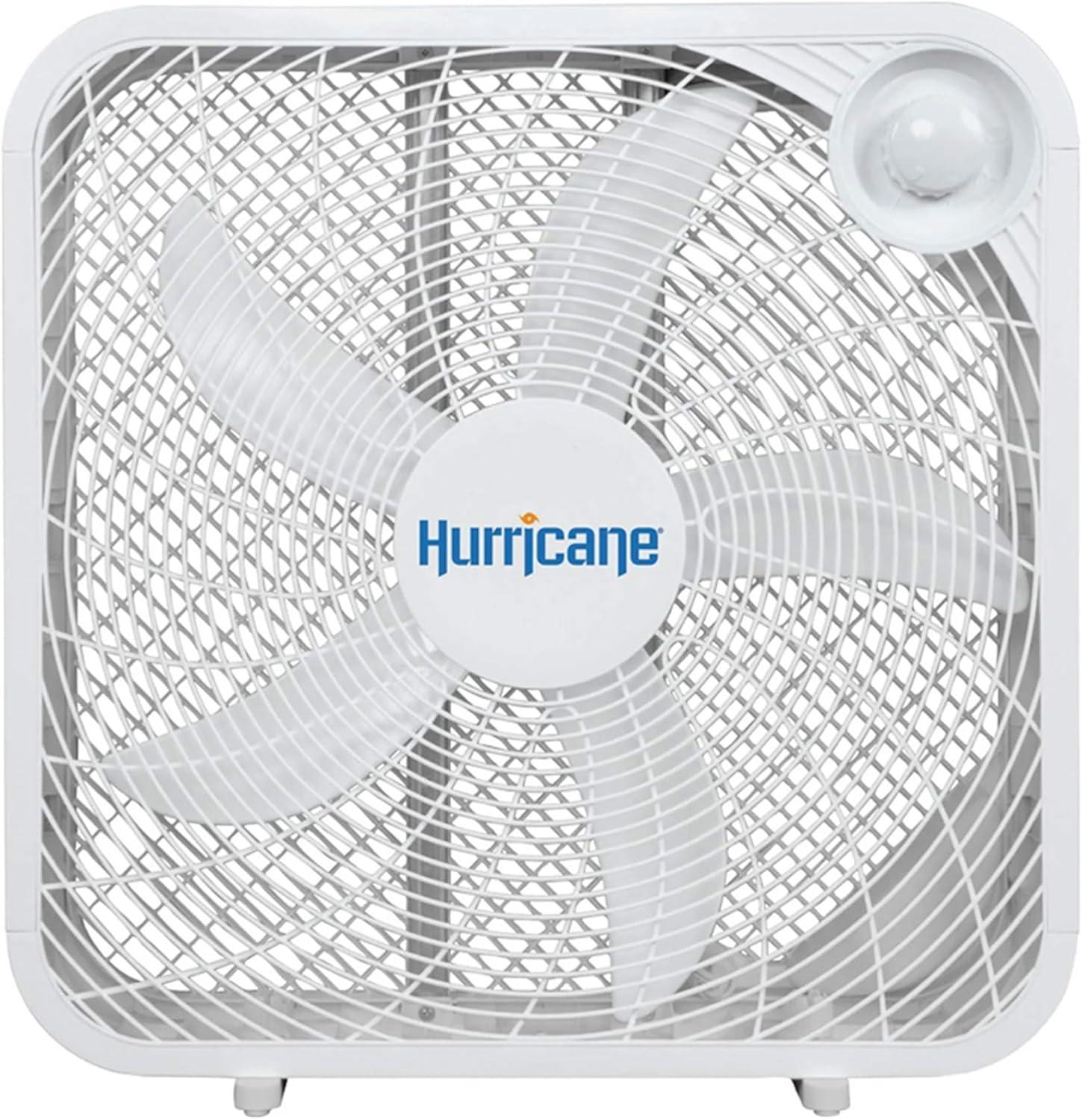 Hurricane Hurricane 20" Classic Series Floor Box Fan with 3 Speed Settings, 2 Pack, White (Set of 2)