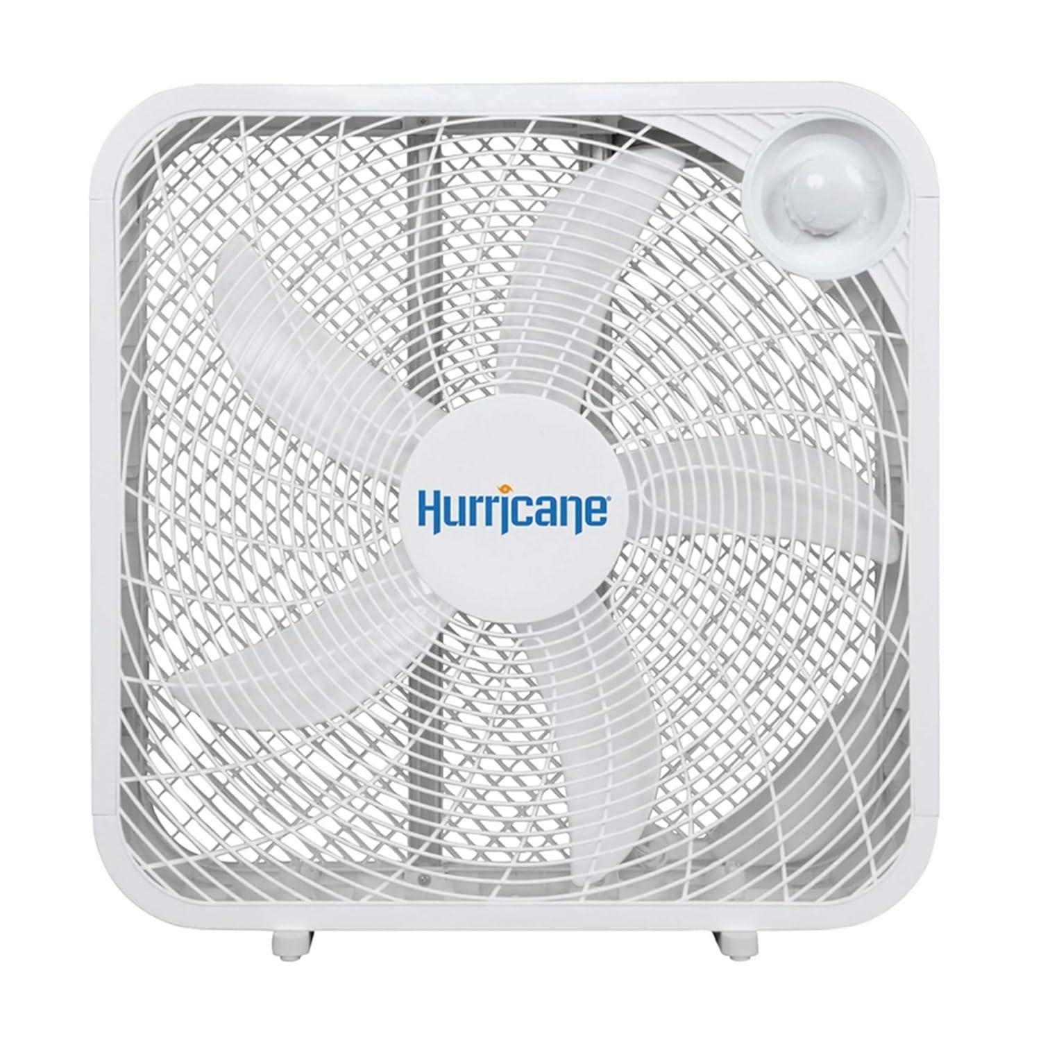 Hurricane Hurricane 20" Classic Series Floor Box Fan with 3 Speed Settings, 2 Pack, White (Set of 2)