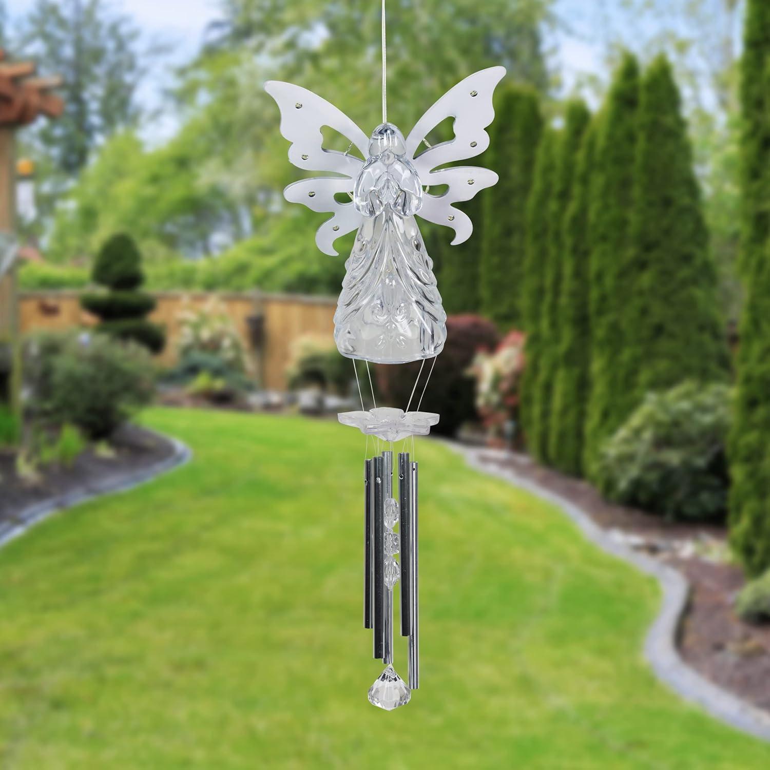 Exhart Large Solar Angel Wind Chime, 6.5 by 42 Inches