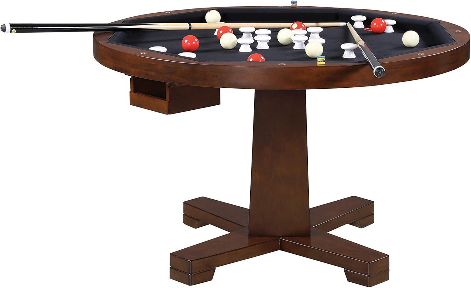 Marietta Round Wooden Game Table Tobacco