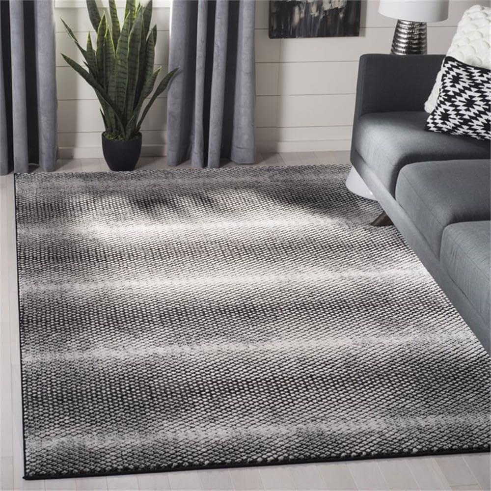 Lurex LUR186 Power Loomed Area Rug - Black/Ivory - 9'x12' - Safavieh