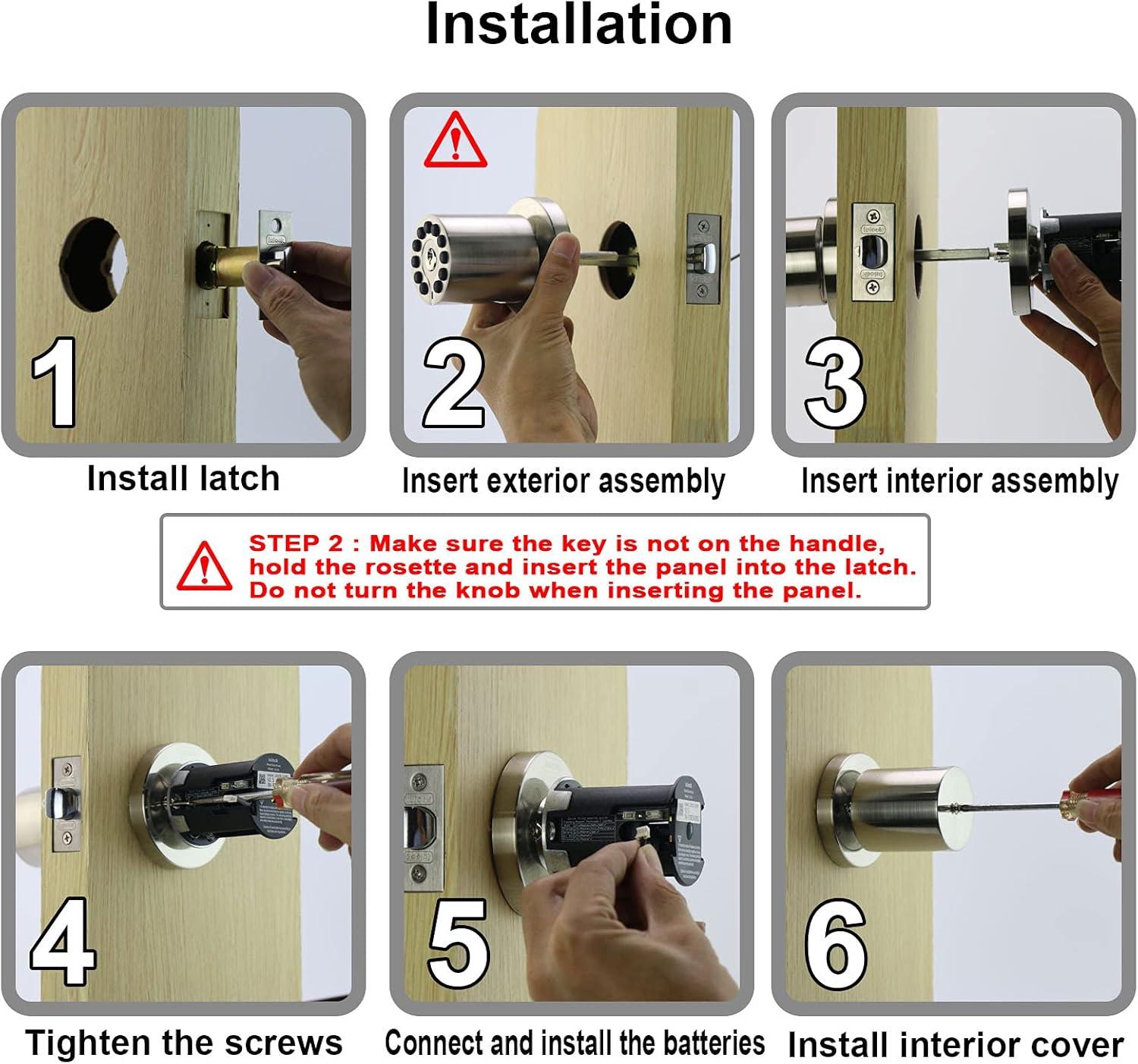 Satin Nickel Keypad Door Knob with Keyless Entry