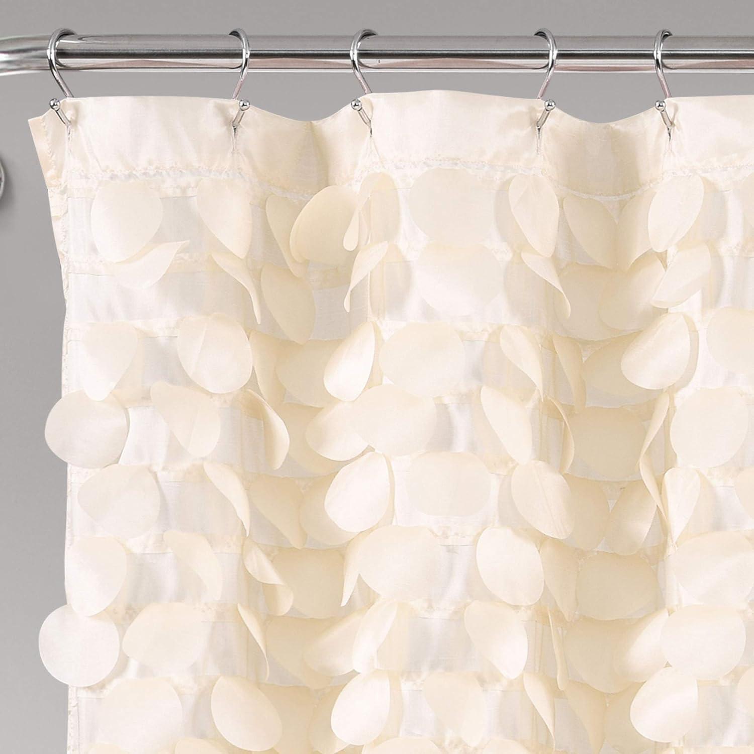 Lush Decor Lillian Solid Shower Curtain, 72x72, Beige, Single