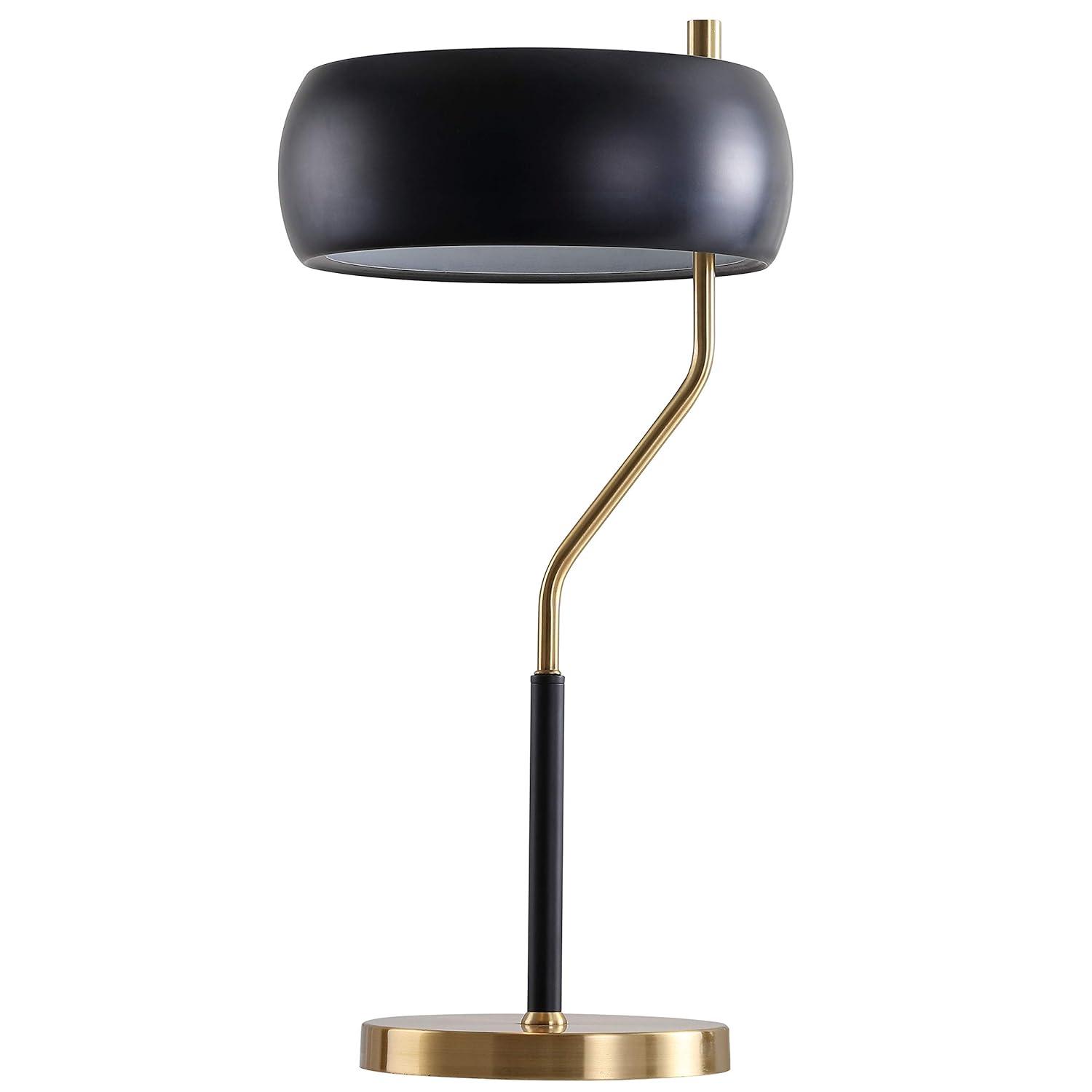 22.5" Oskar Moody Metal Desk Lamp Black/Gold (Includes LED Light Bulb) - JONATHAN Y: Modern Accent with Rotary Switch