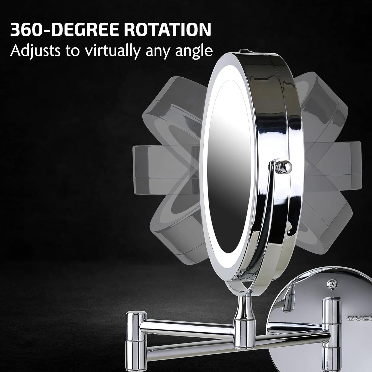 Ovente Concave LED Wall Mirror