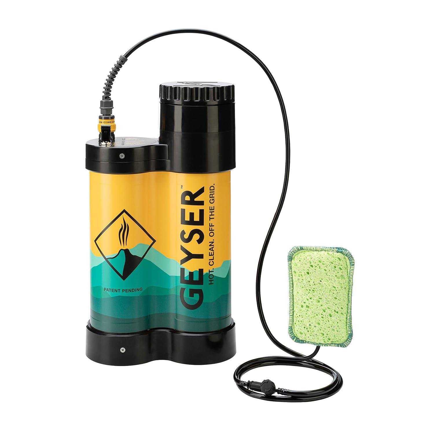 Geyser System Portable Camping Shower & Cleaning Kit for Camping, Backpacking, Overlanding, & Outdoor Recreation