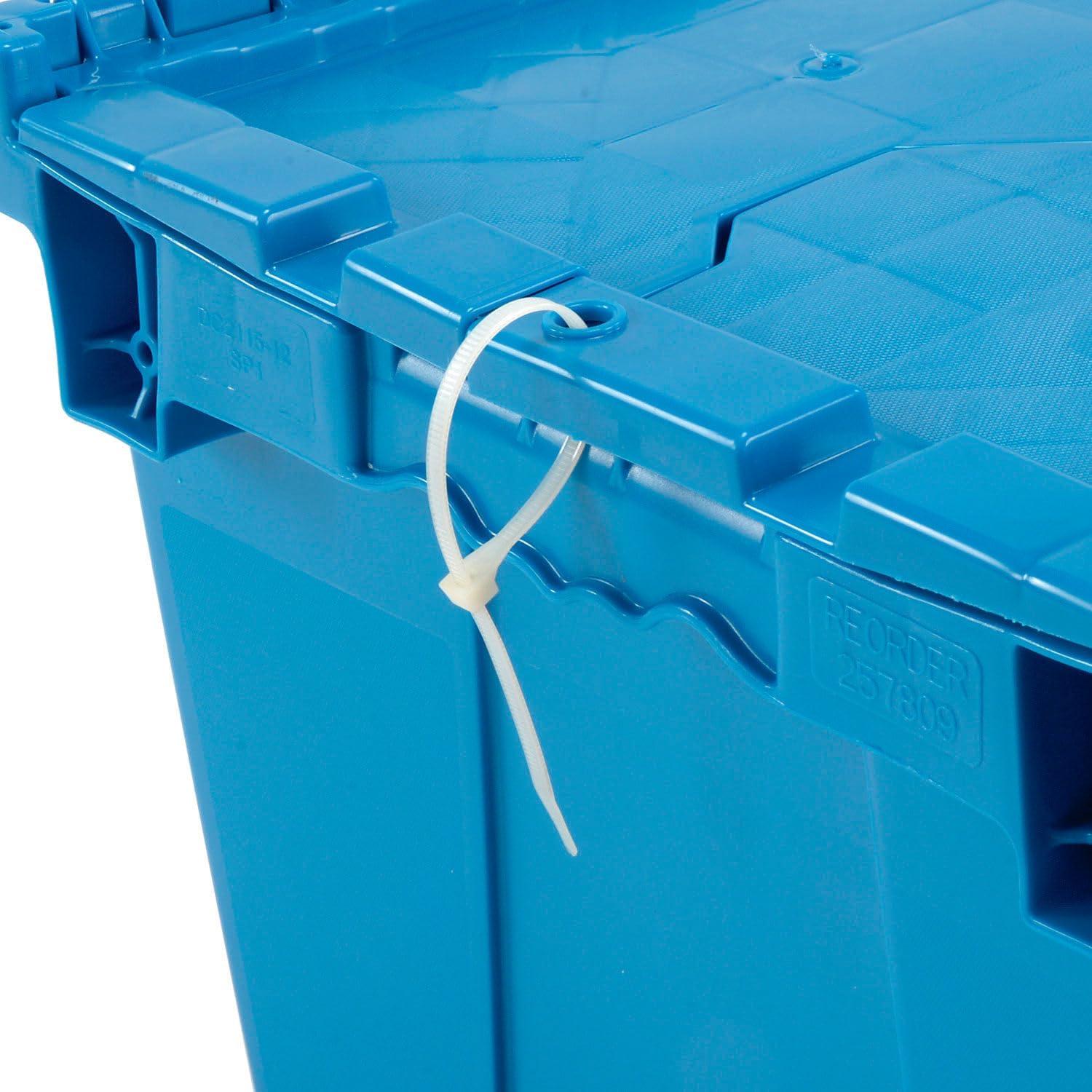 Blue Heavy Duty Plastic Storage Container with Hinged Lid