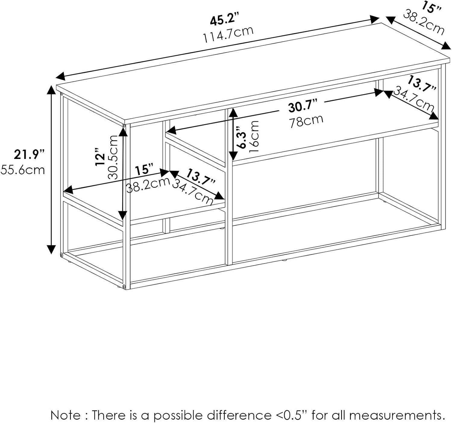 Furinno Moretti Modern Lifestyle TV Stand for TV up to 50 Inch, Columbia Walnut