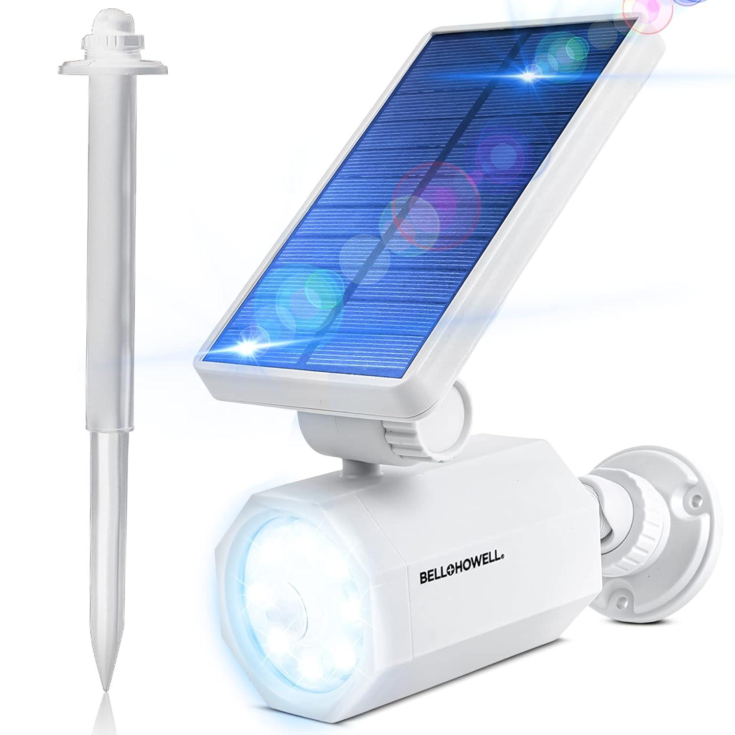 Bell + Howell LED Solar Powered Dusk to Dawn Outdoor Security Spotlight with Motion Sensor and Timer