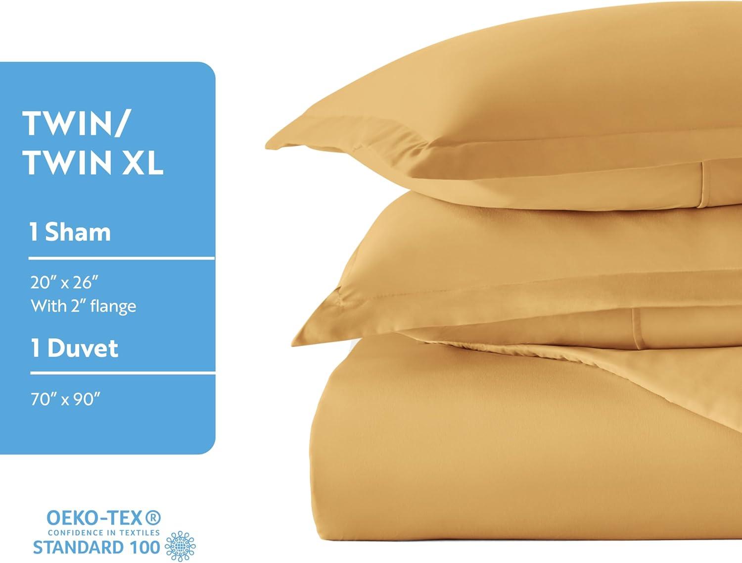 Gold 3 Piece Duvet Cover Set Twin/Twin Extra Long, by Simply Soft