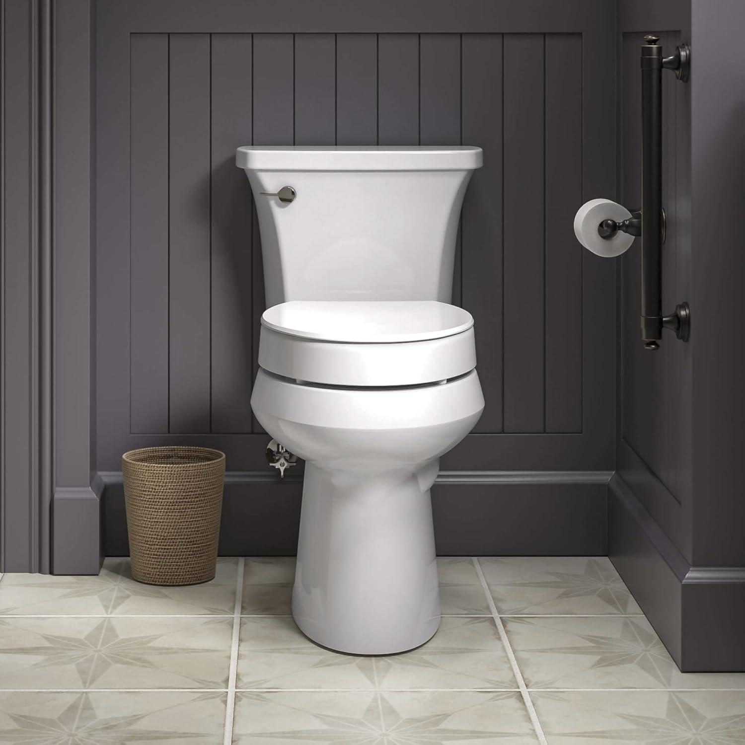 Hyten Elevated Toilet Seat with Quiet-Close Lid and Seat and Grip-Tight Bumpers